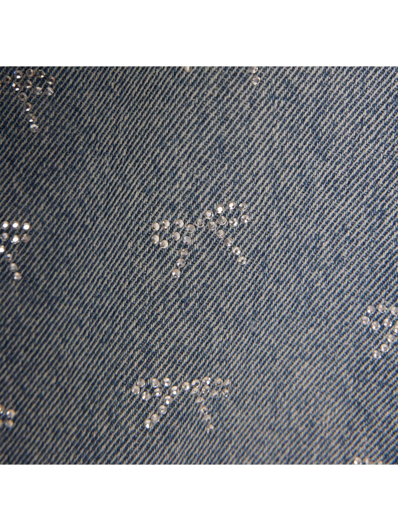 Image 4 of 4 of River Island Girls Hotfix Denim Bow Jeans - Blue