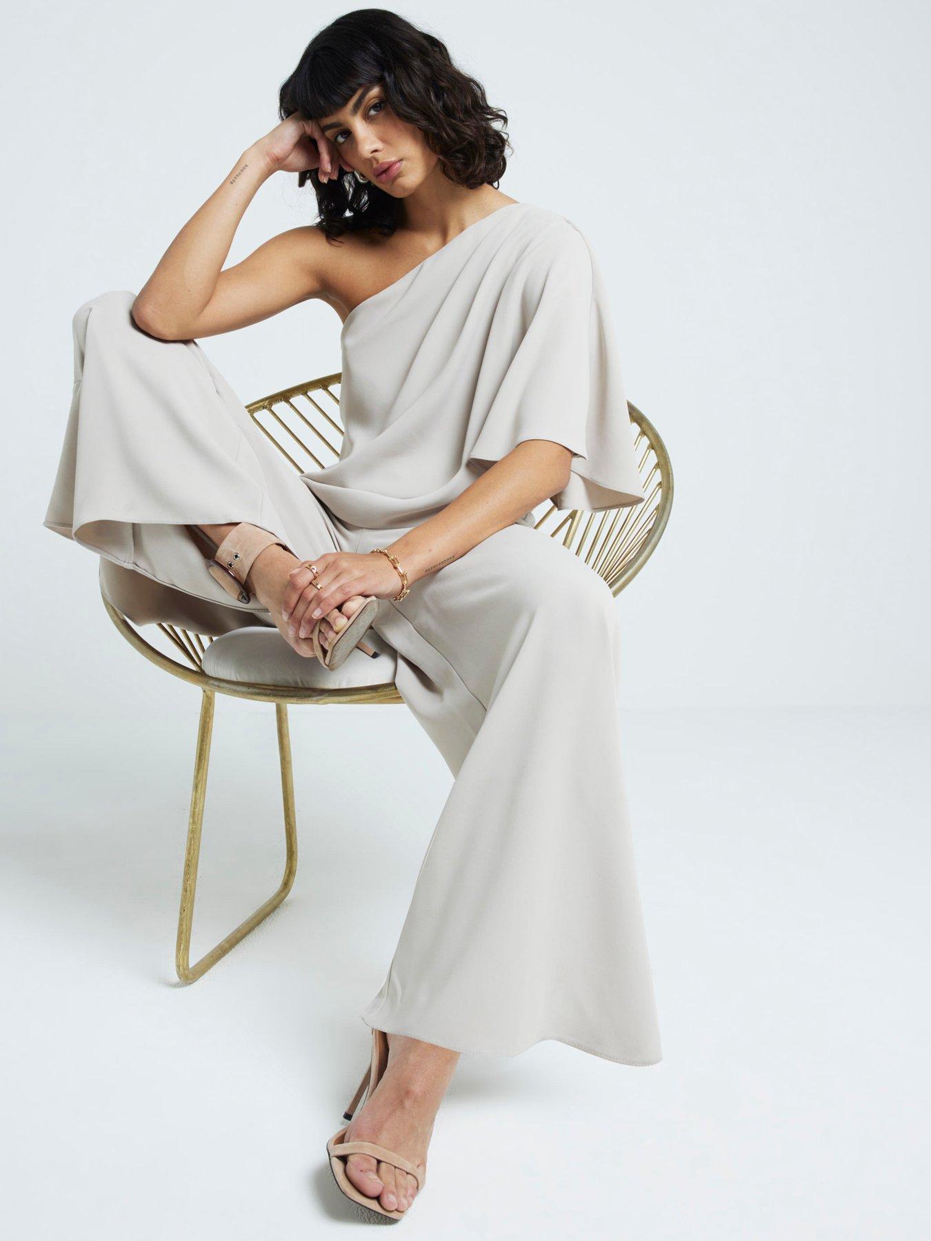 River island cream jumpsuit online