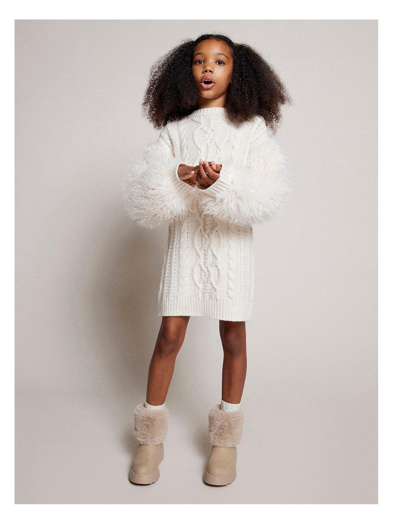 Faux fur jumper dress hotsell