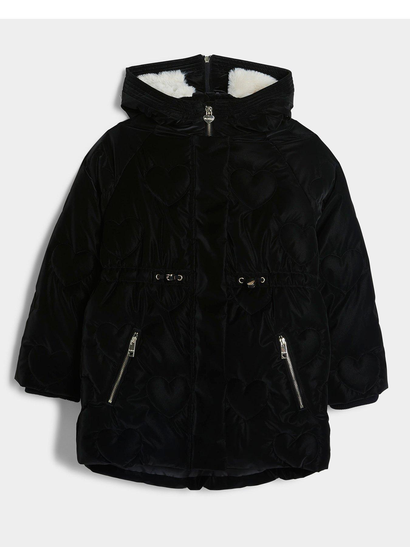 Girls plain black coat online