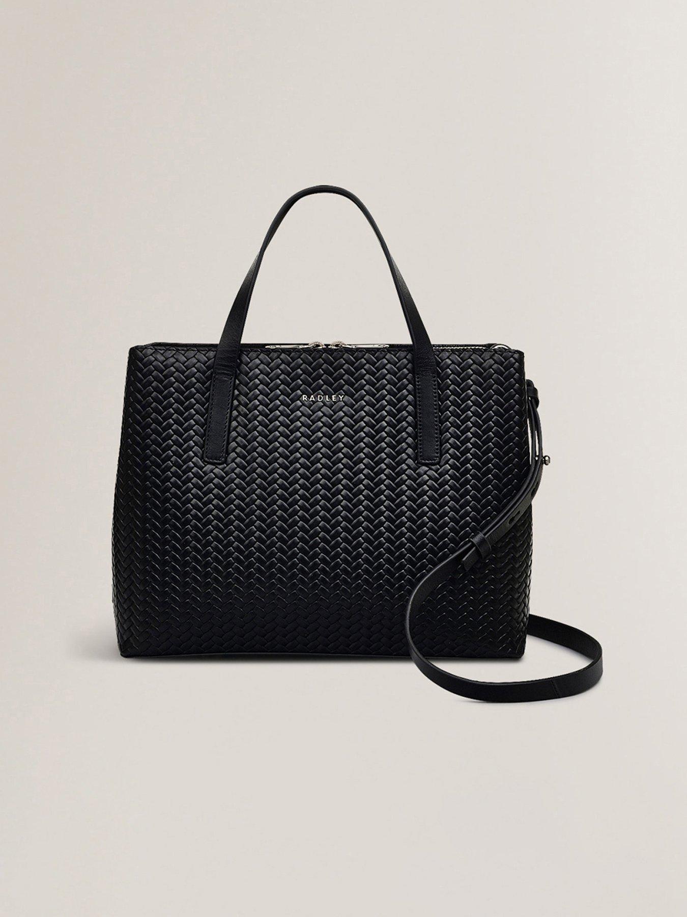 undefined Dukes Place Weave Medium Ziptop Grab Bag - Black