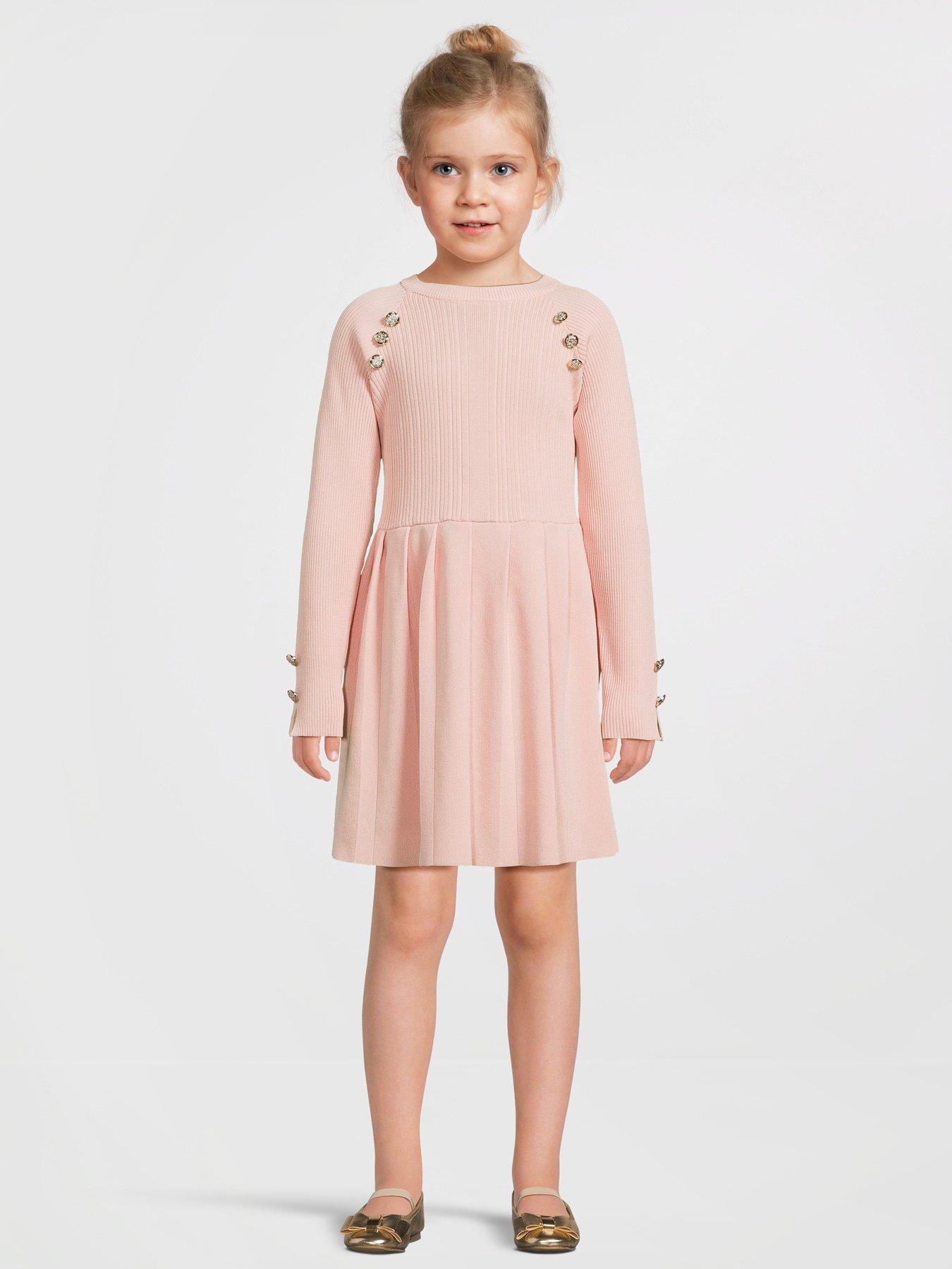 River Island Older Girl Embossed Belted Dress Set Black Very