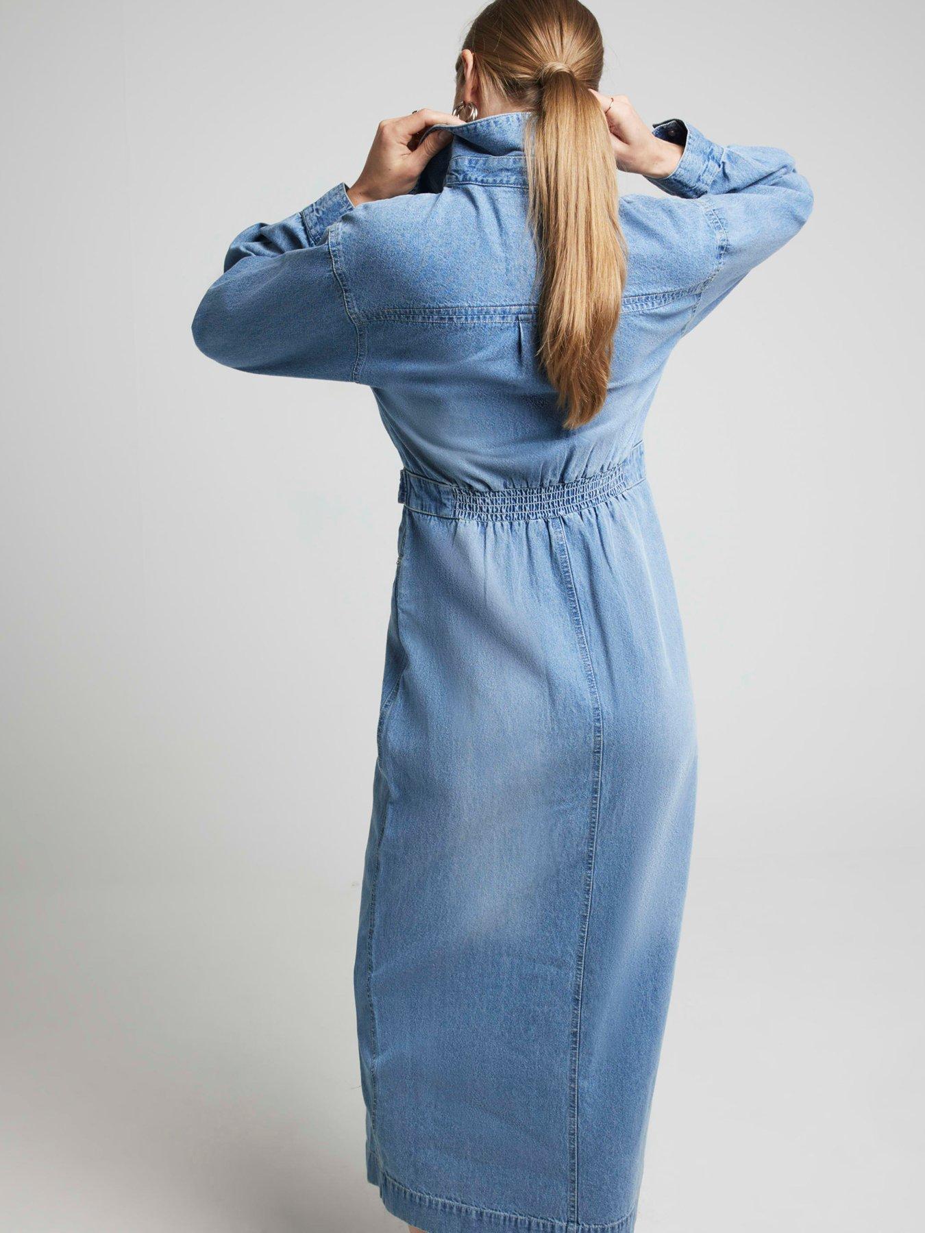 River island utility denim dress sales
