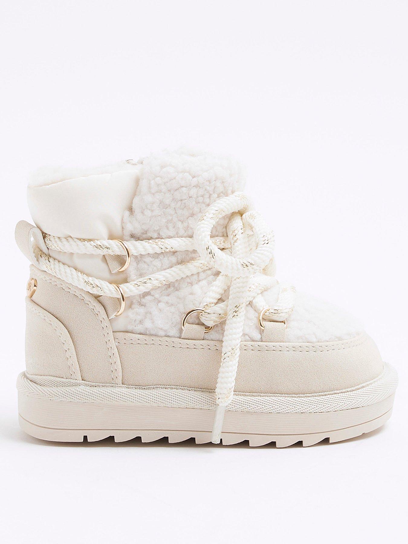 undefined Girls Hiker Boots - Cream