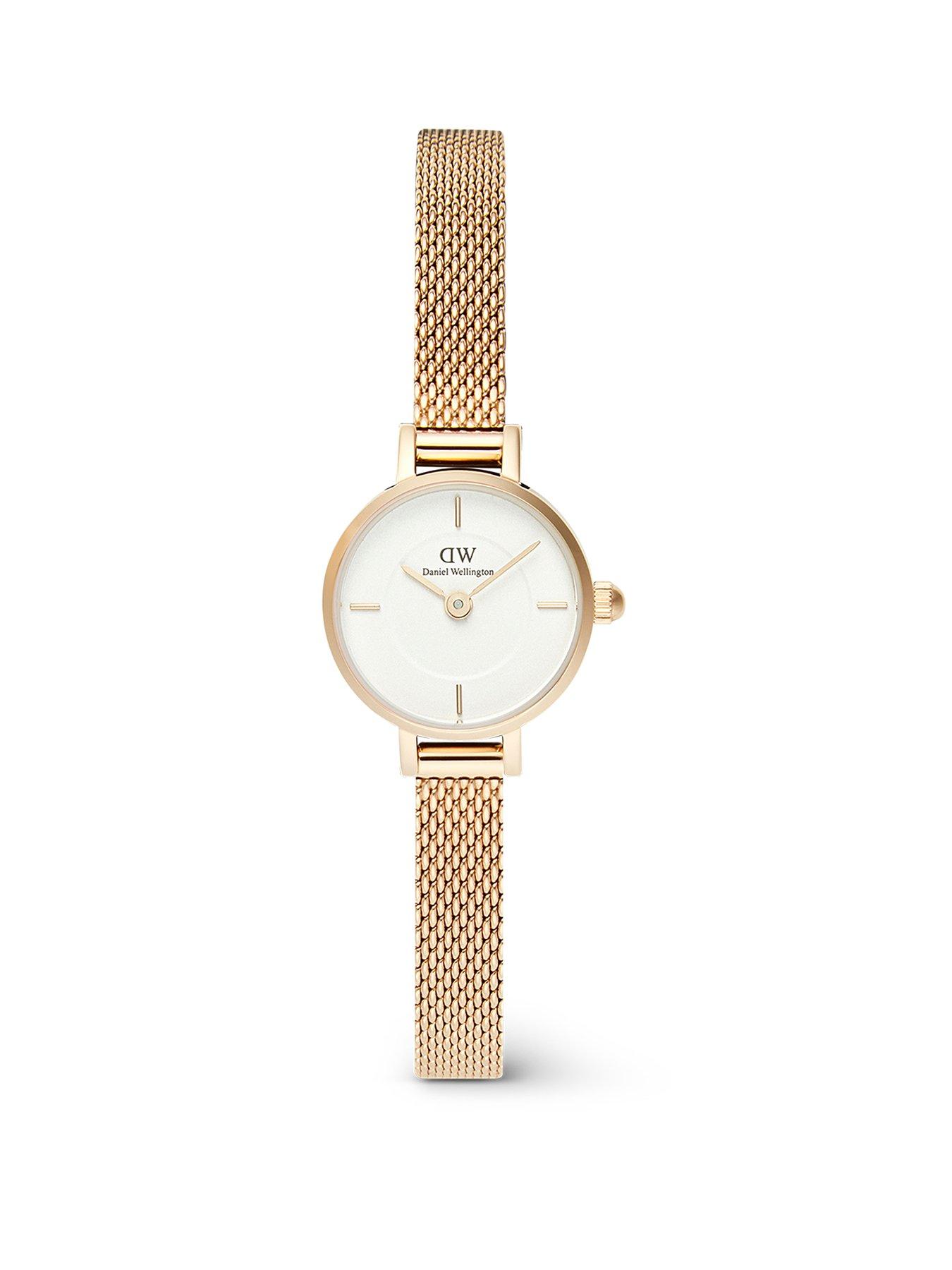 Product photograph of Daniel Wellington Petite Mini 19 Evergold G White from very.co.uk