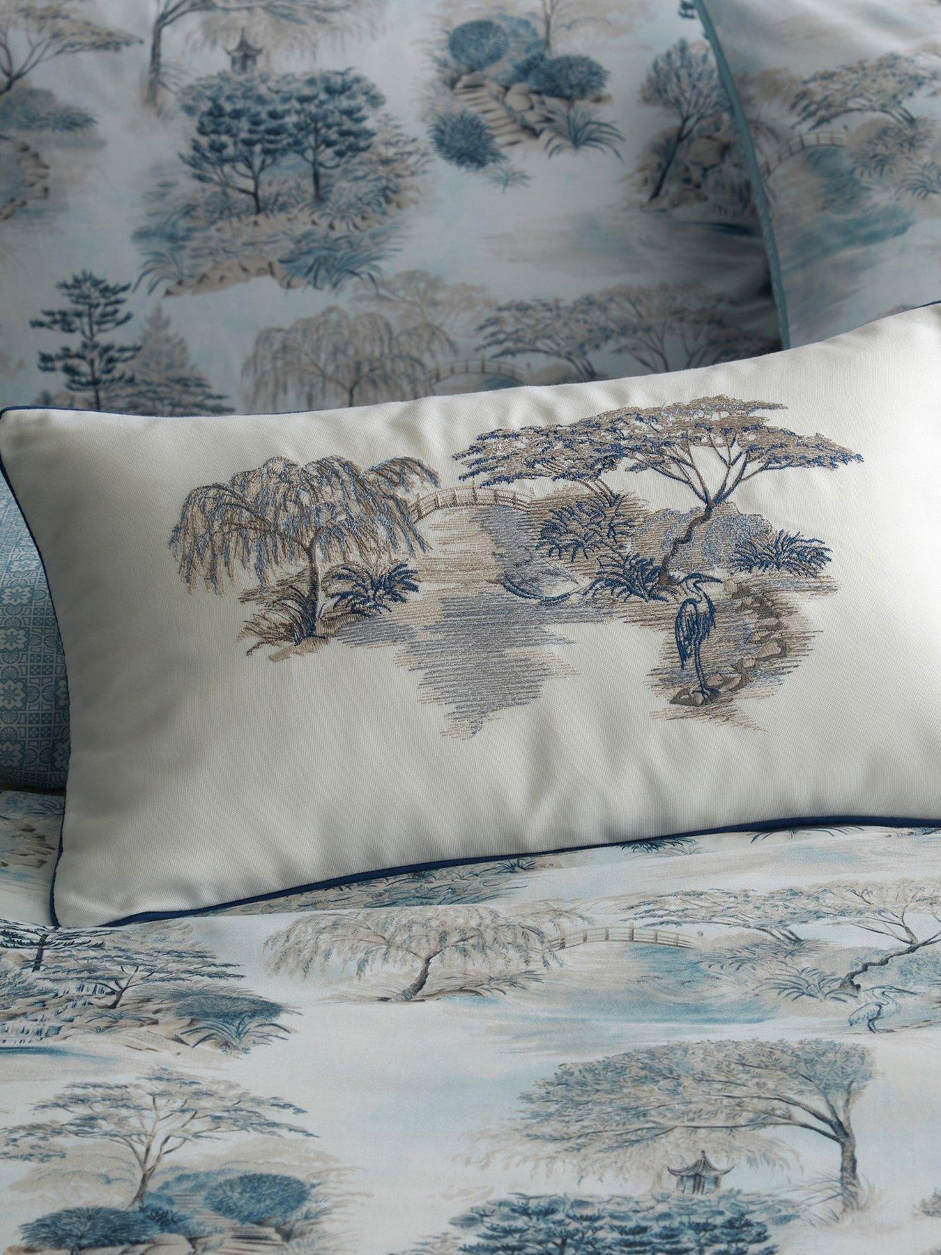 Product photograph of Rhs Japanese Garden Cushion- White from very.co.uk