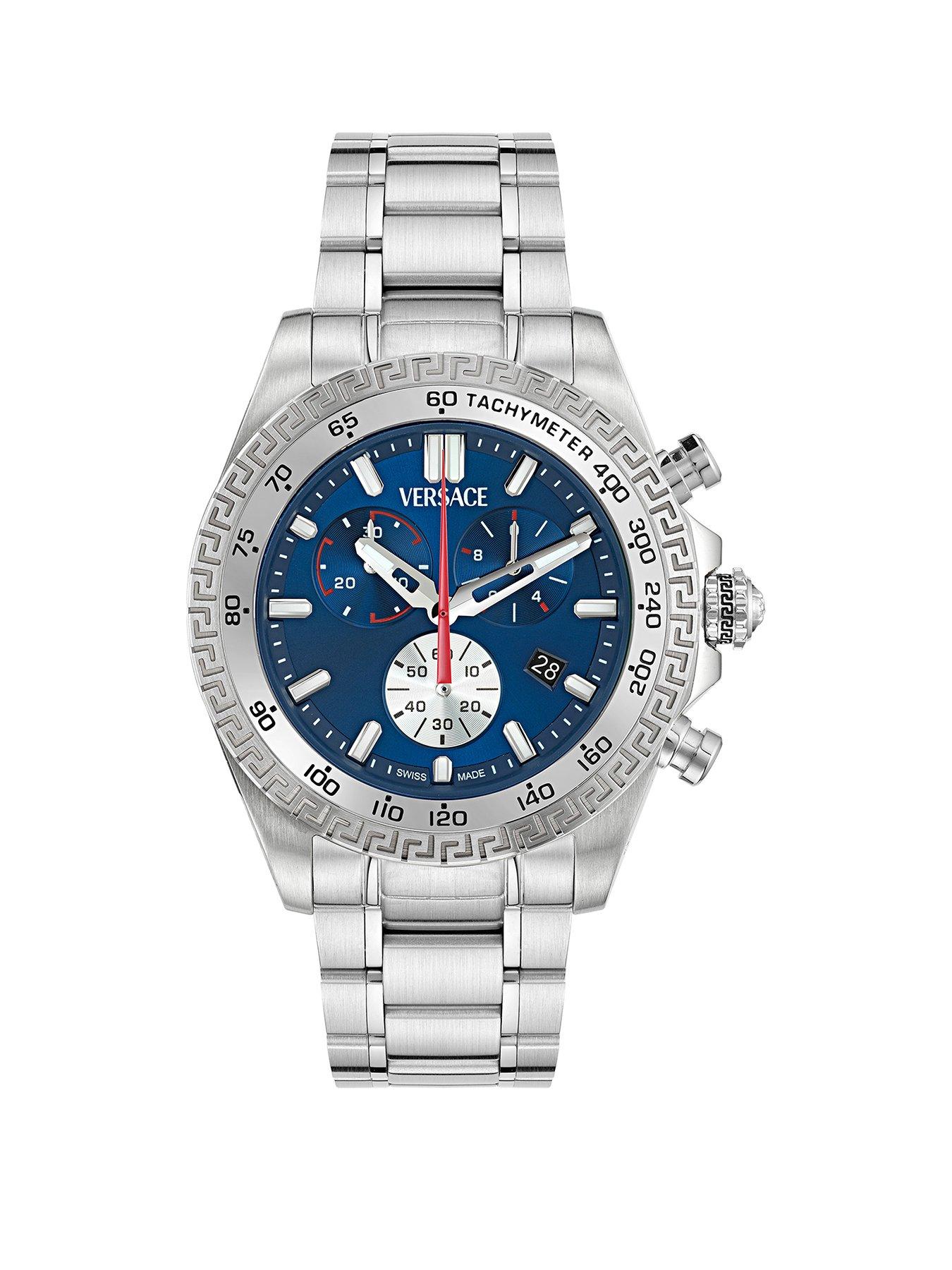 Product photograph of Versace Chrono X Tachymeter Watch from very.co.uk
