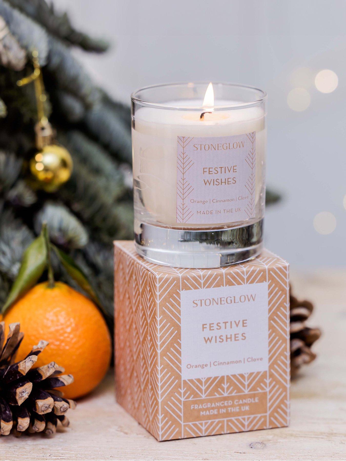 Product photograph of Stoneglow Festive Wishes Scented Candle - Tumbler from very.co.uk