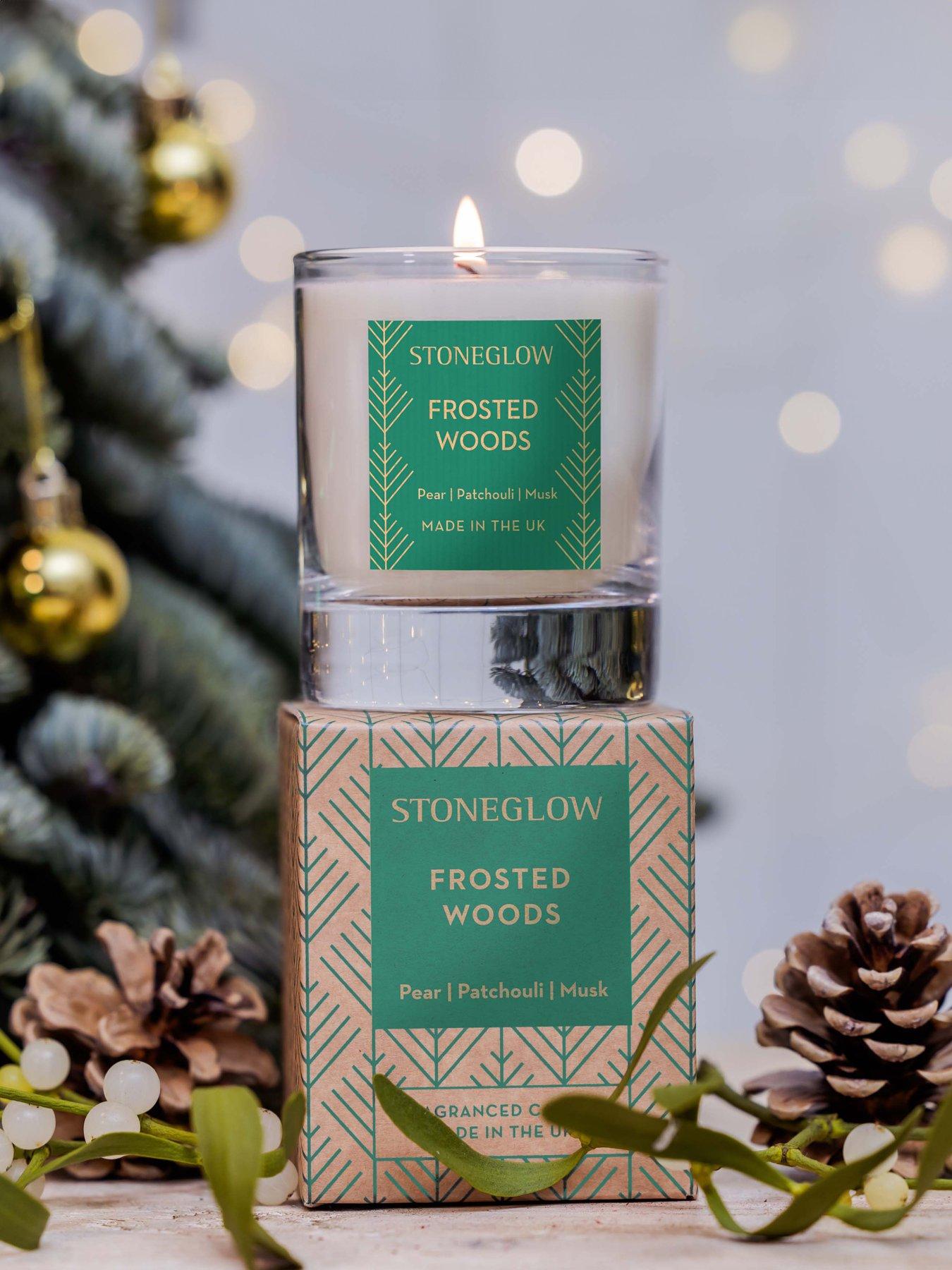 Product photograph of Stoneglow Frosted Woods Scented Candle - Tumbler from very.co.uk