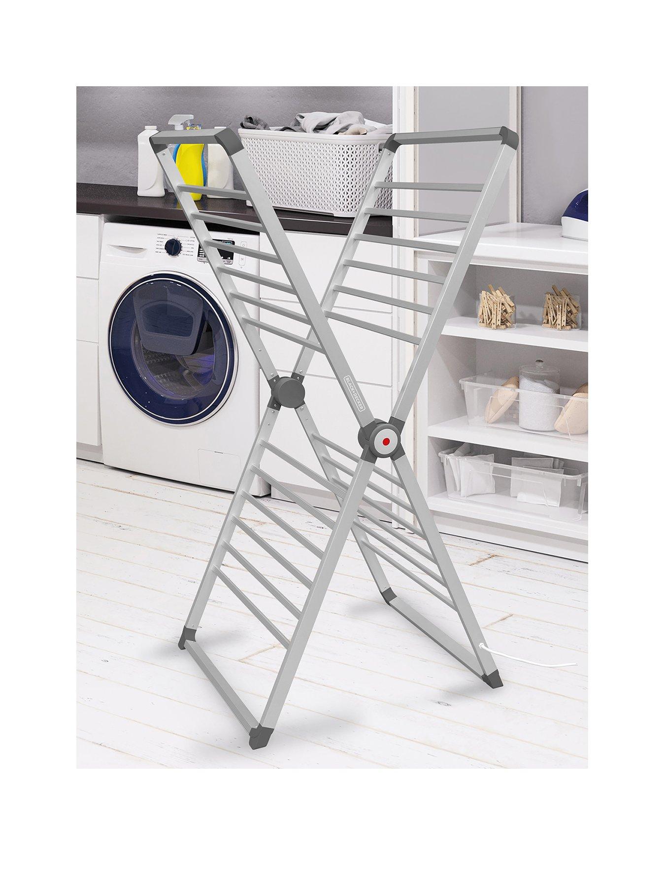 Product photograph of Black Decker X-frame Heated Airer from very.co.uk