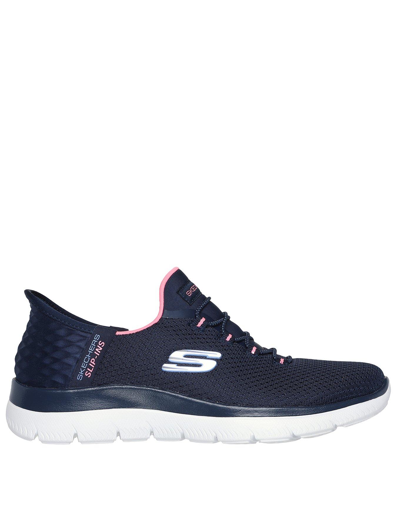 undefined Wide Fit Summits Slip-in Diamond Dream Trainer - Navy