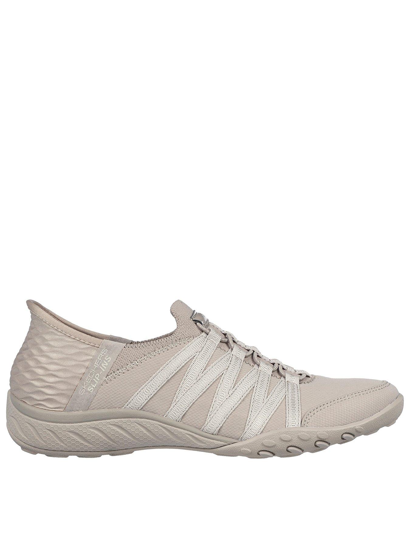 undefined Wide Fit Breathe Easy Slip In Roll With Me Trainer - Beige