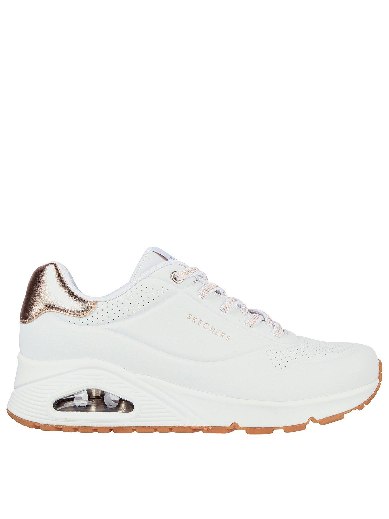 undefined Wide Fit Uno Shimmer Away Trainer - White