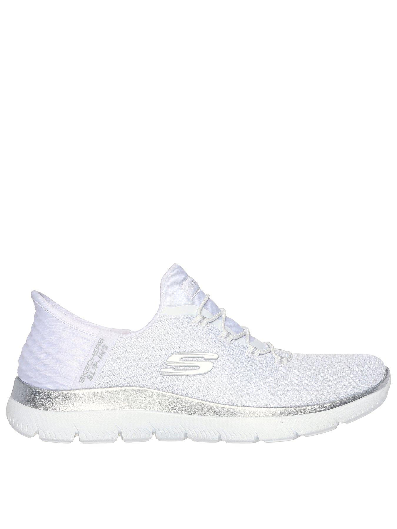 undefined Wide Fit Summits Diamond Dream Slip-ins Trainer - White