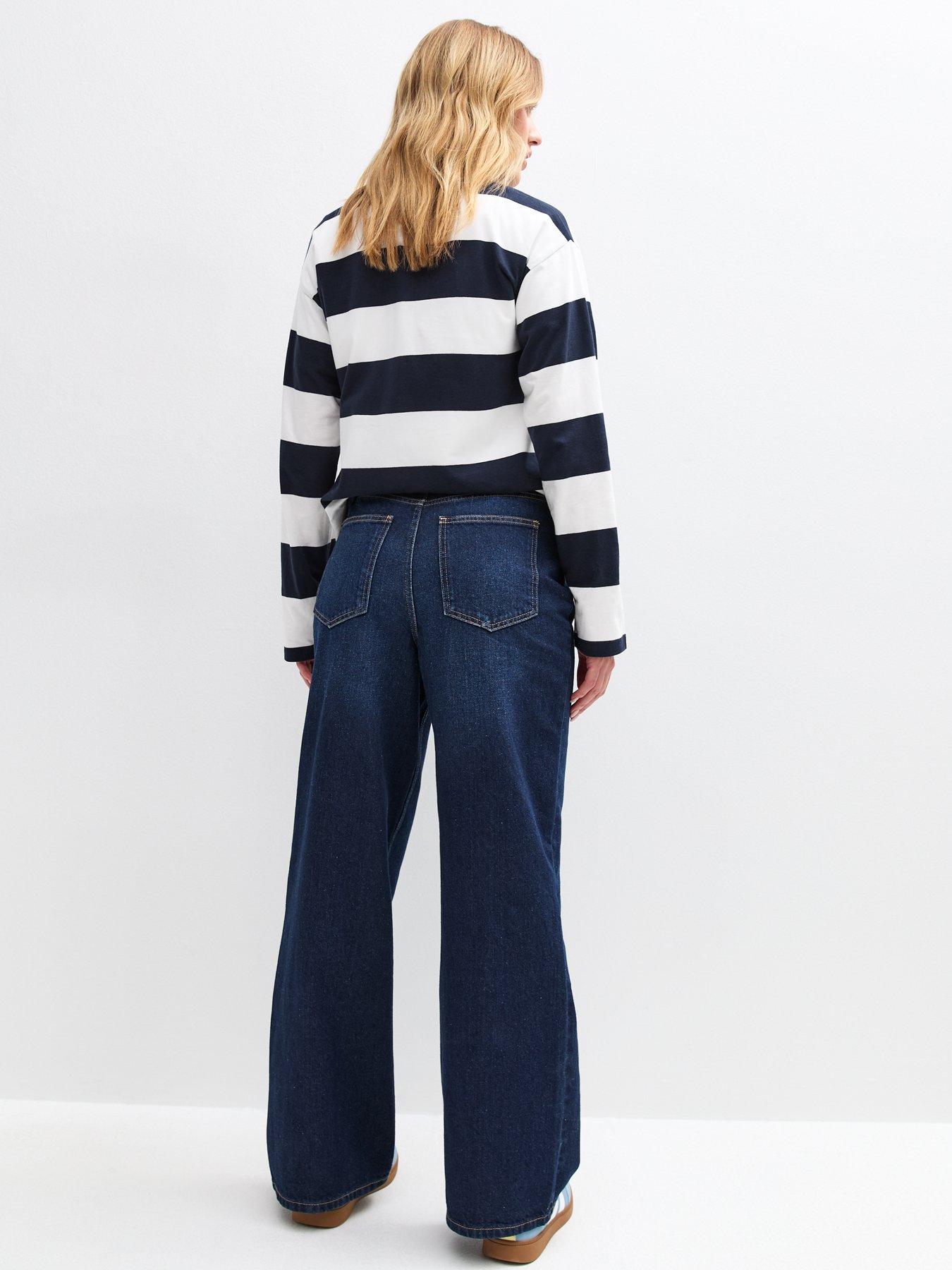 Image 2 of 6 of New Look Blue Adalae High-waist Wide Leg Jeans
