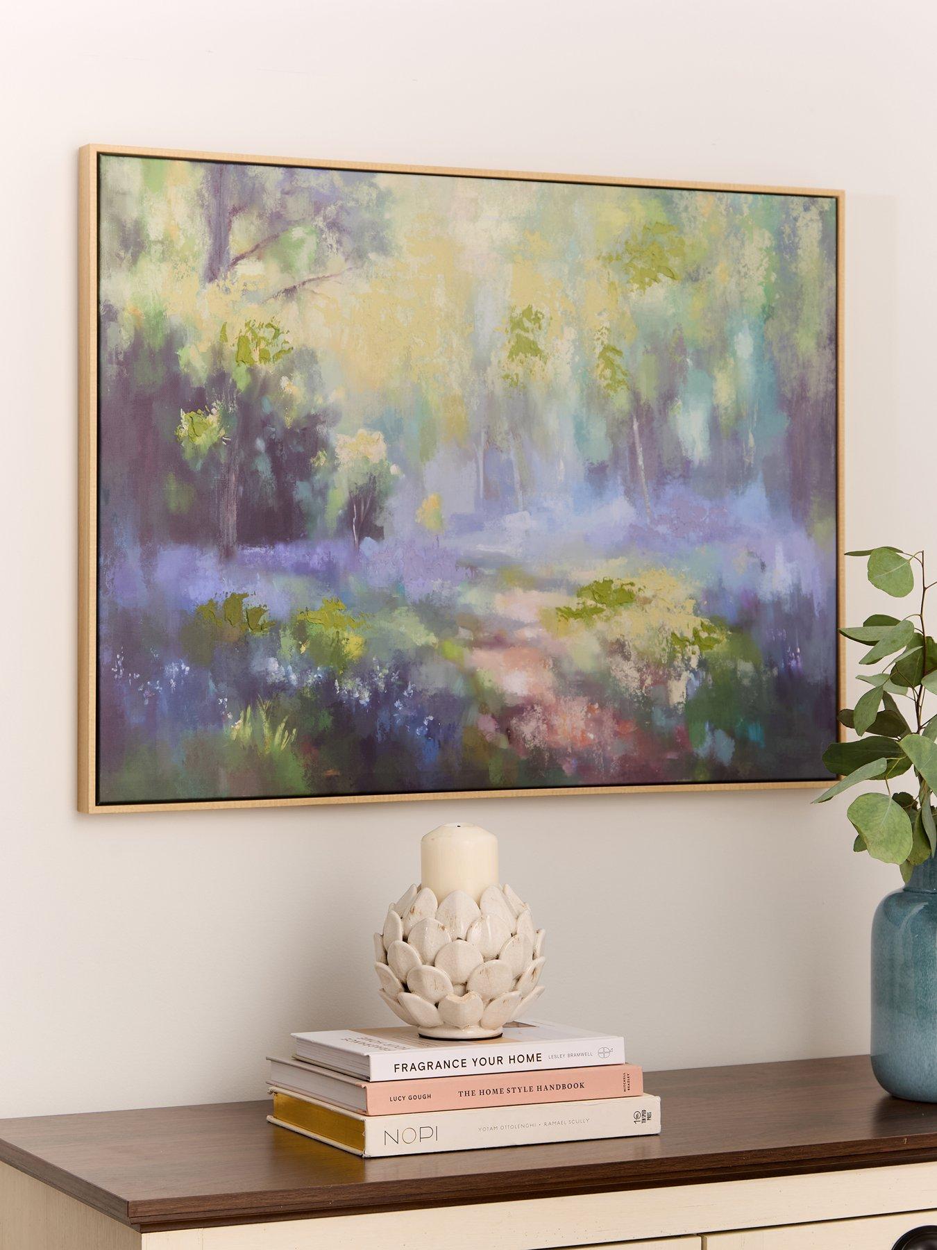Product photograph of Very Home Green Forest Landscape Hand Paint Printed Canvas 60x80cm from very.co.uk