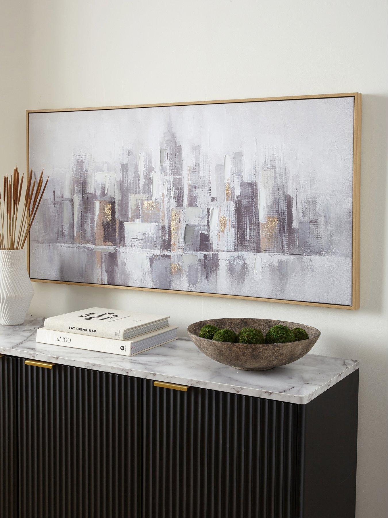 Product photograph of Very Home Capped City Landscape Foiled Canvas With Hand-painted Embellishments from very.co.uk