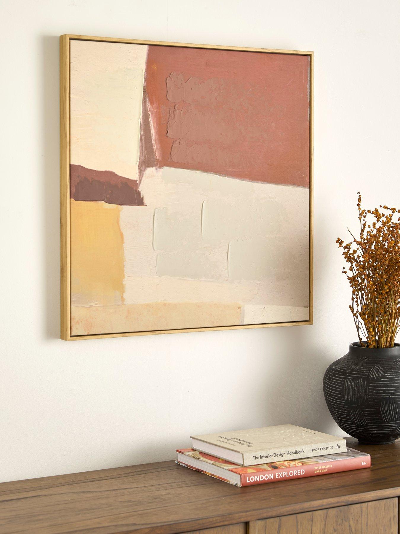 Image of Very Home Capped Abstract Printed Canvas Print with Hand-Painted Detail