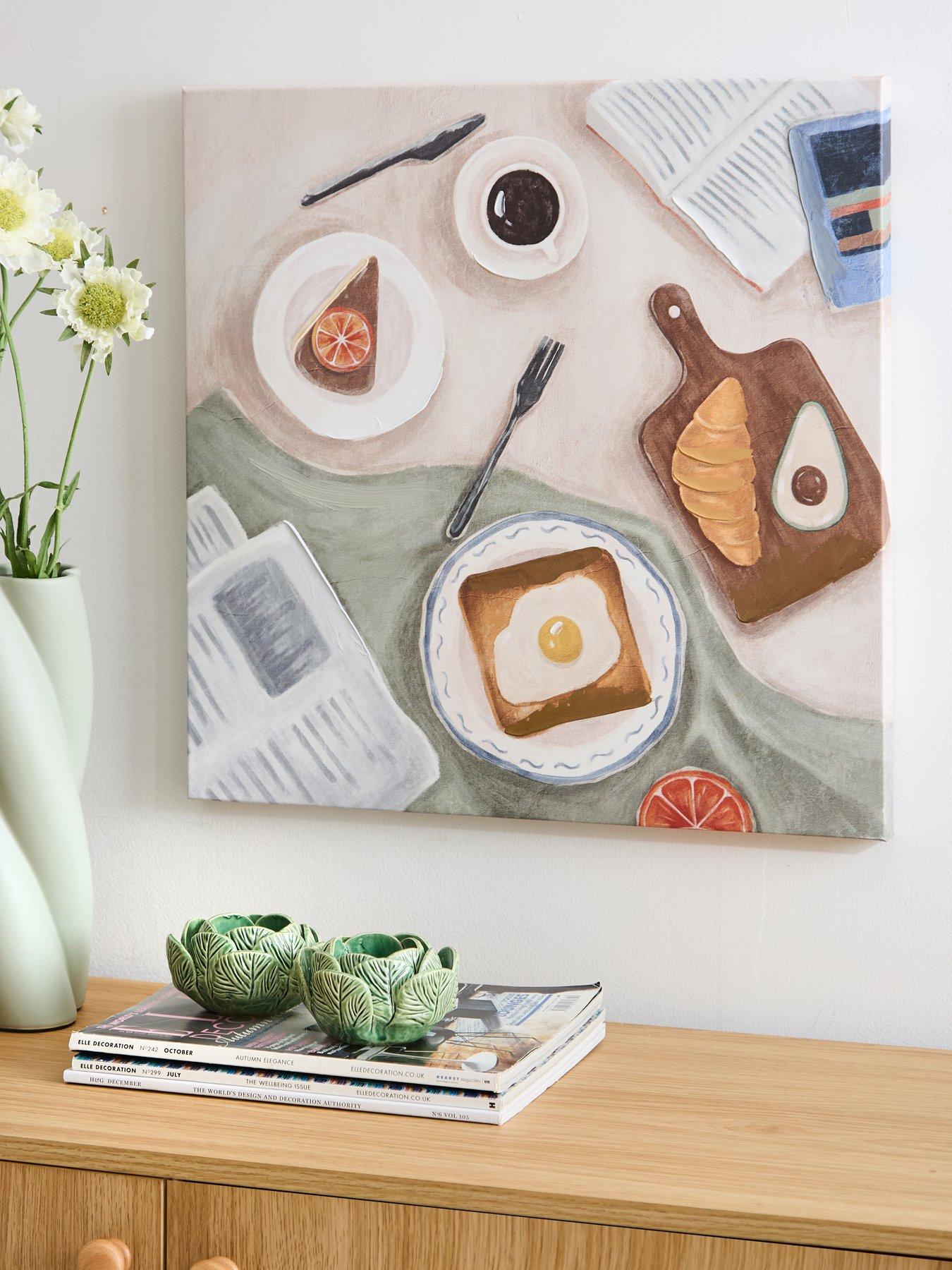 undefined Breakfast Printed Canvas Wall Art with Hand-Painted Details