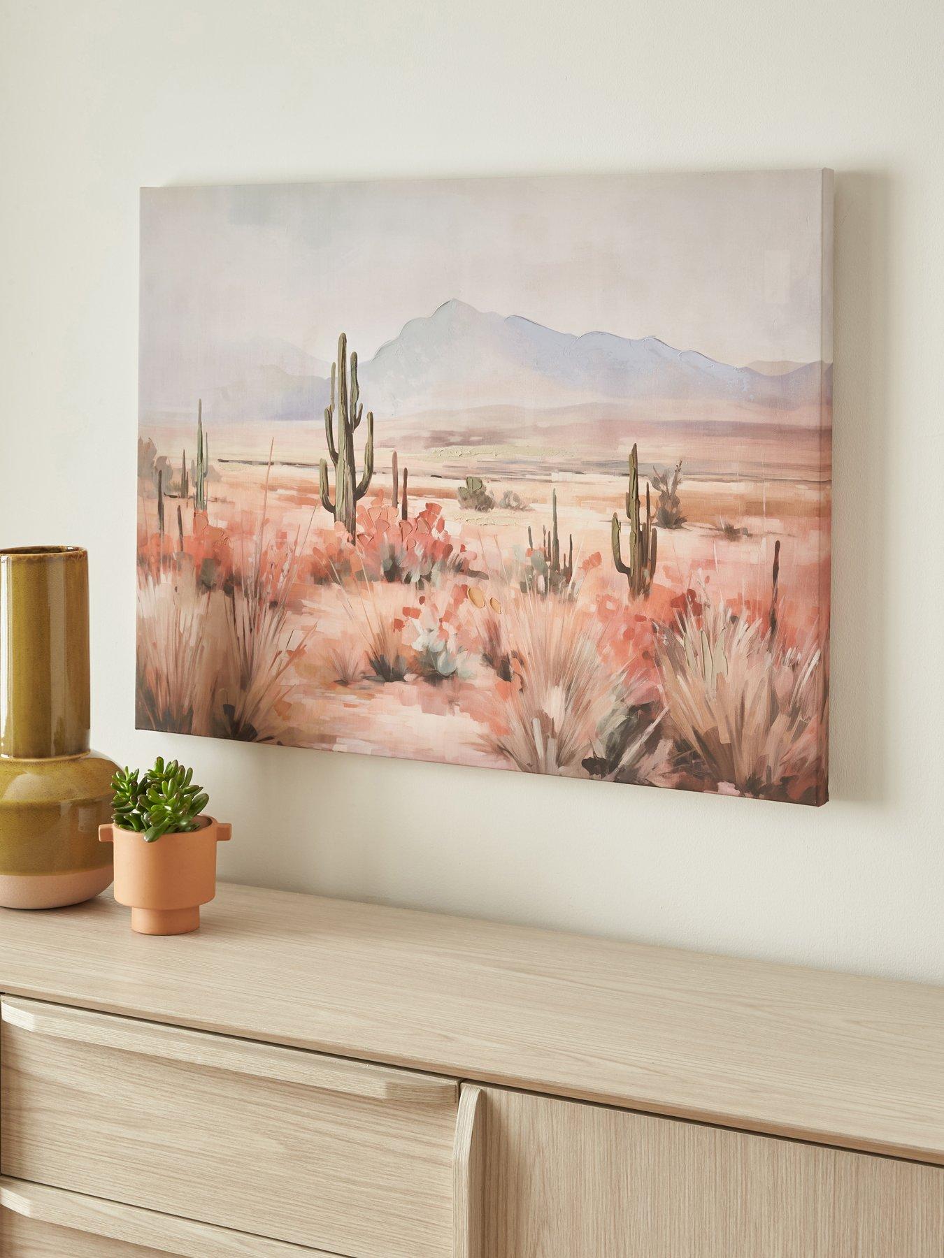 undefined Wild West Printed Canvas Wall Art with Hand-Painted Embellishments