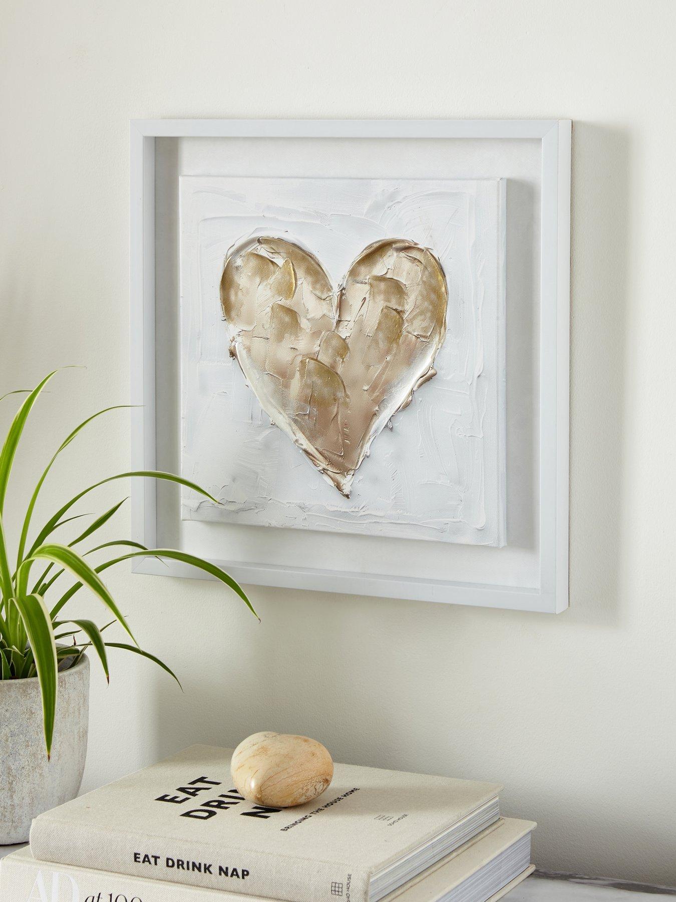 Image 1 of 6 of The Very Collection Heart Printed Canvas Wall Art