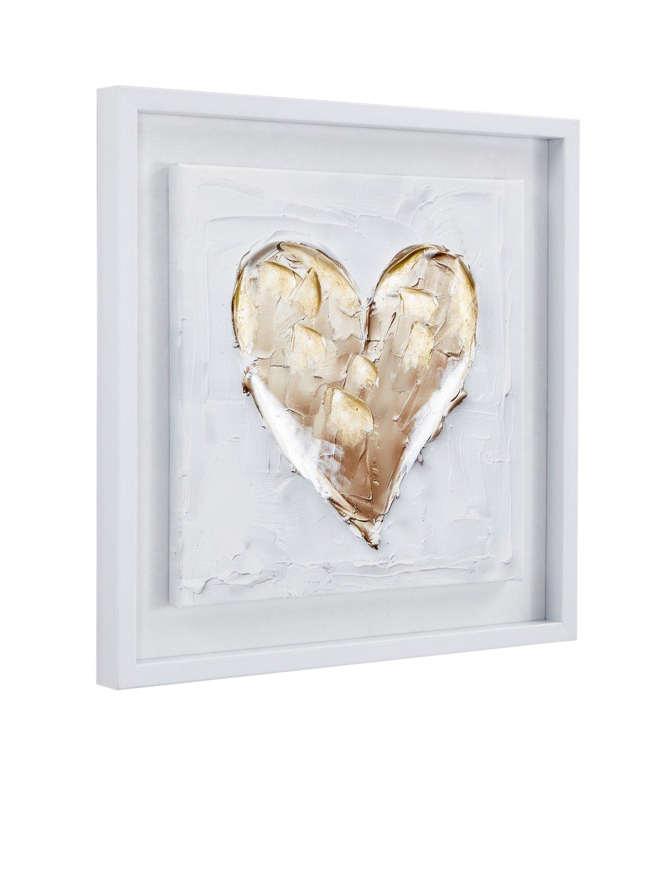 Image 3 of 6 of The Very Collection Heart Printed Canvas Wall Art