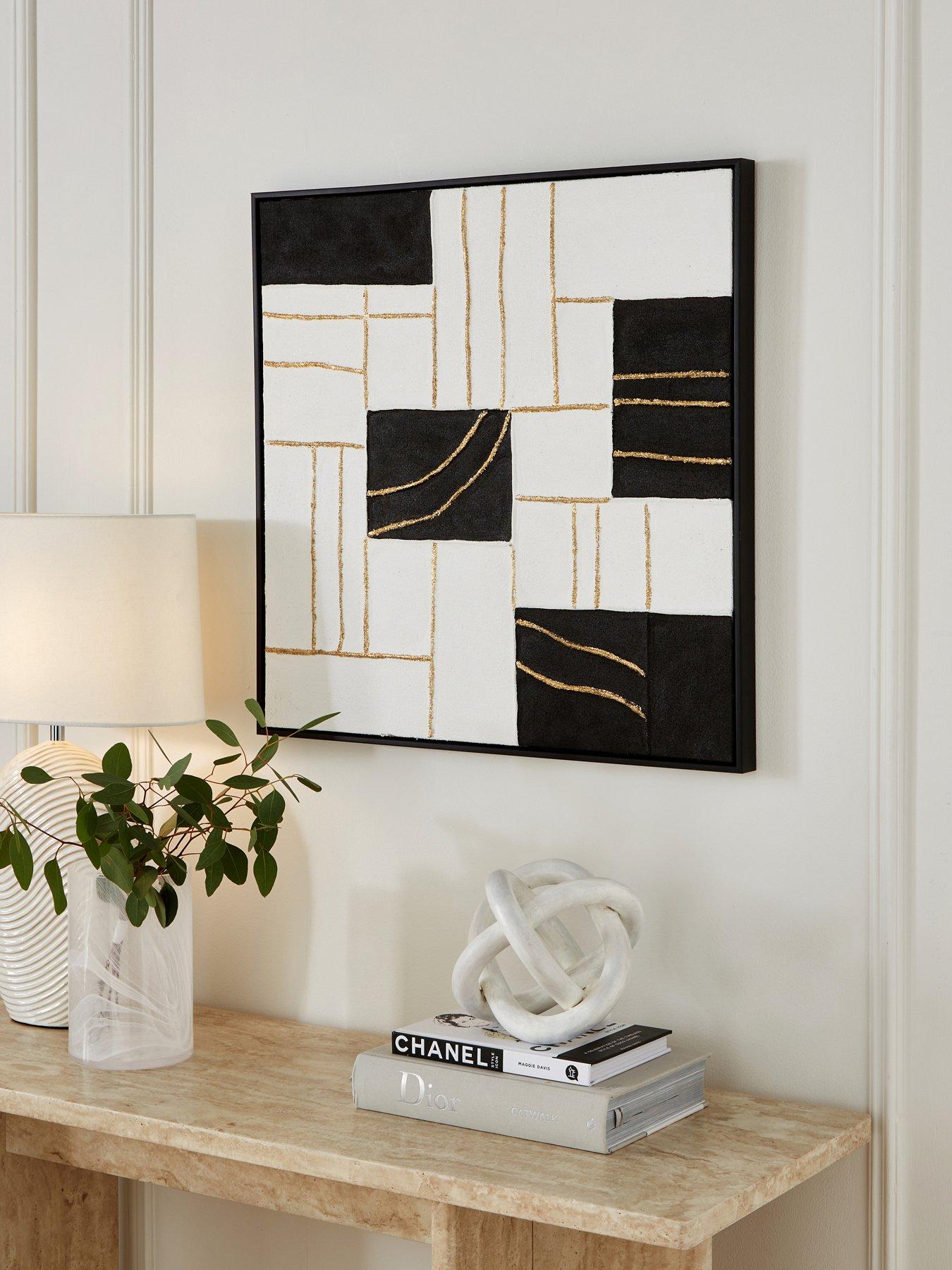 Product photograph of Very Home Hand Paint Abstract Shapes Capped Canvas 60x60cm from very.co.uk