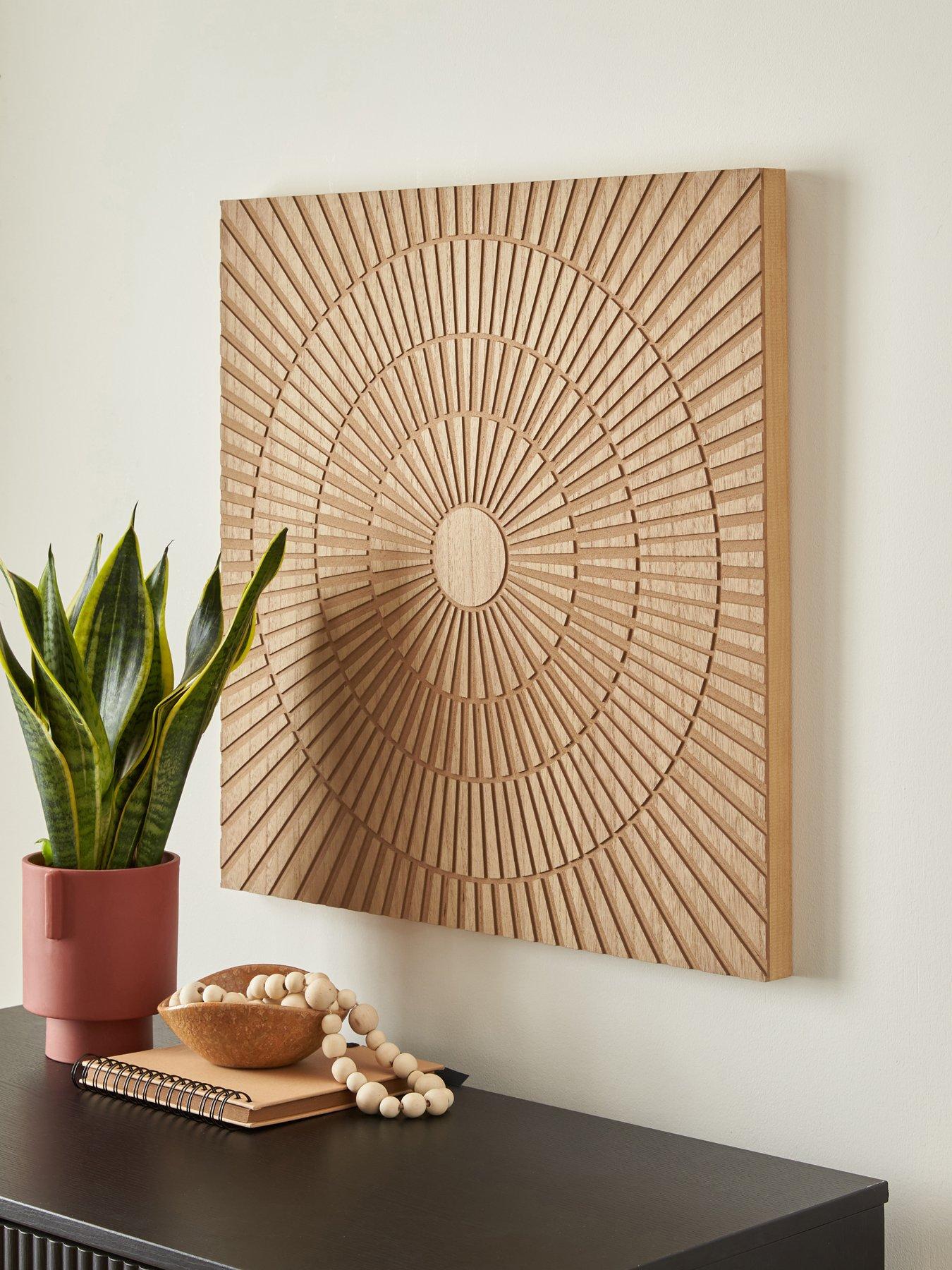Very Home 3D Raised Circle Cut Out Wooden Art 60x60cm