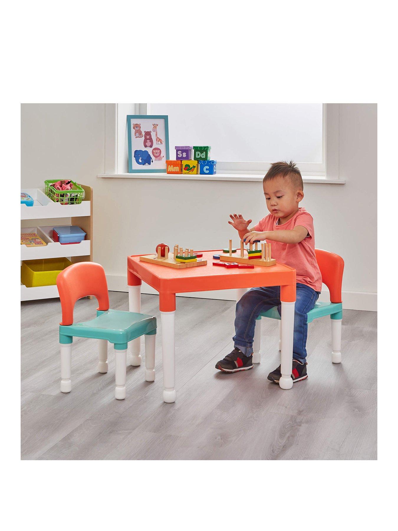 undefined Children's Orange and Green Plastic Table and 2 Chair Set