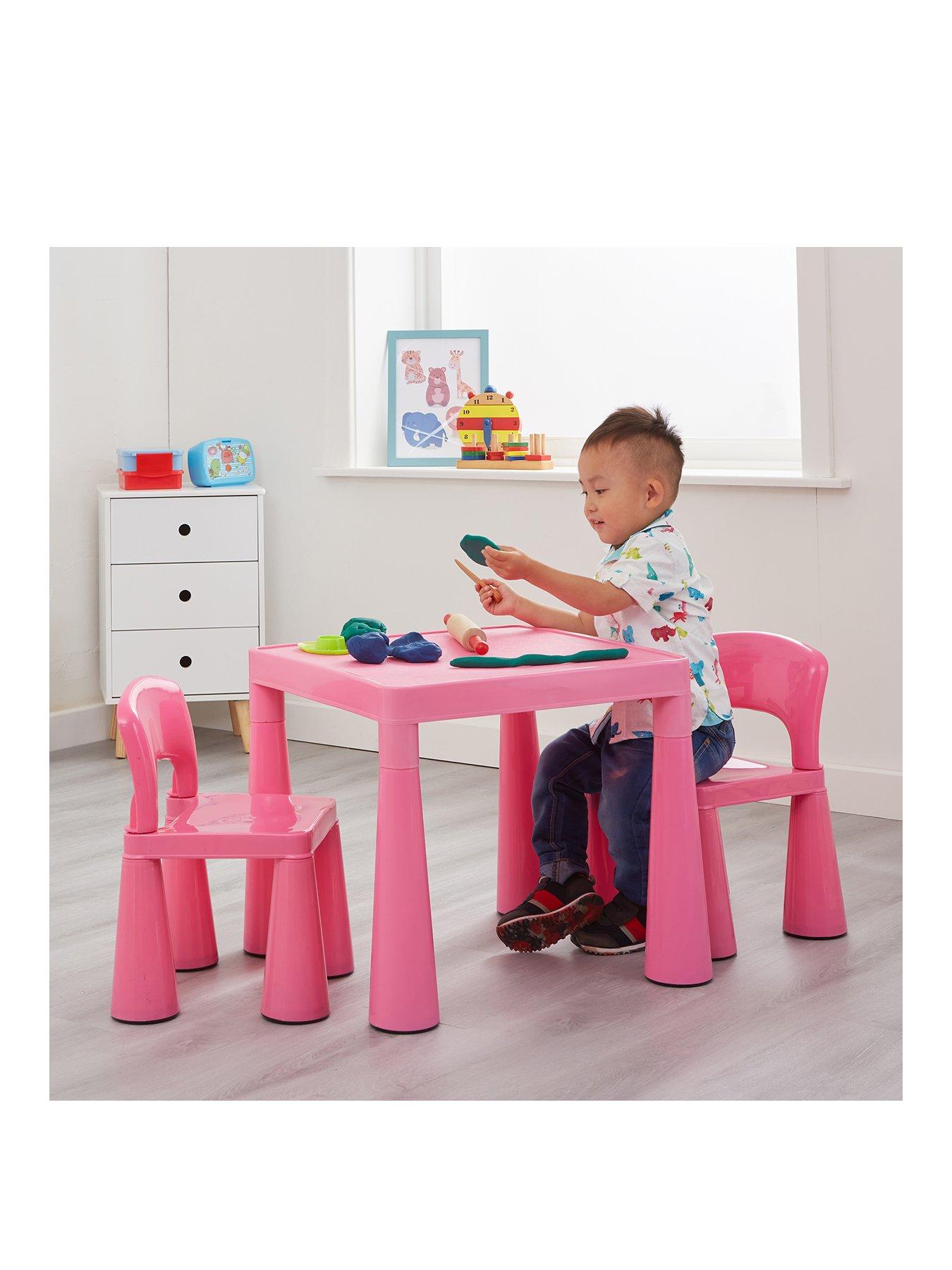 undefined Kids Pink Plastic Table and 2 Chair Set