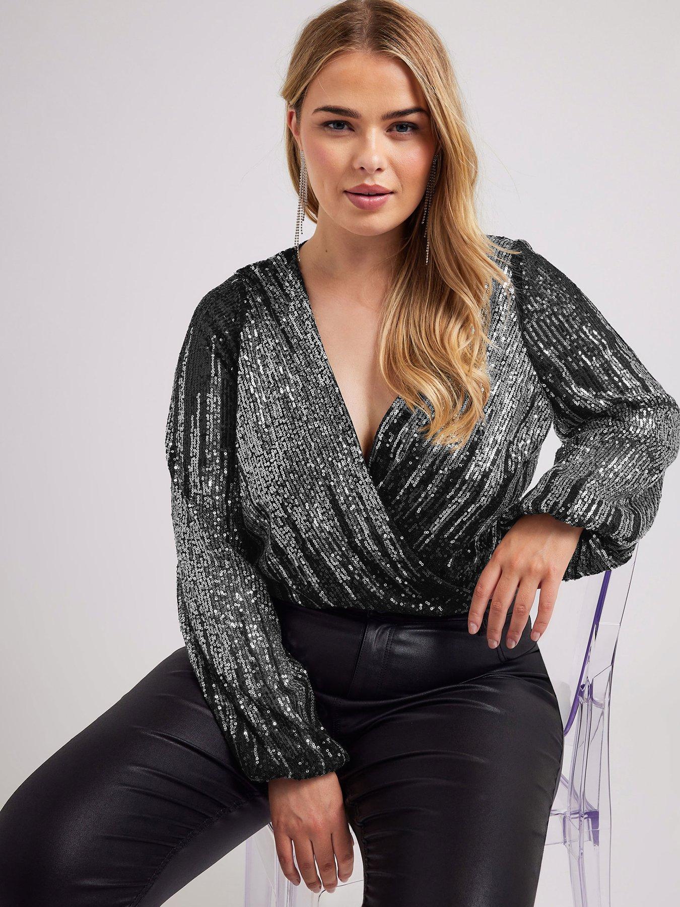 Plus size sequin bodysuit online