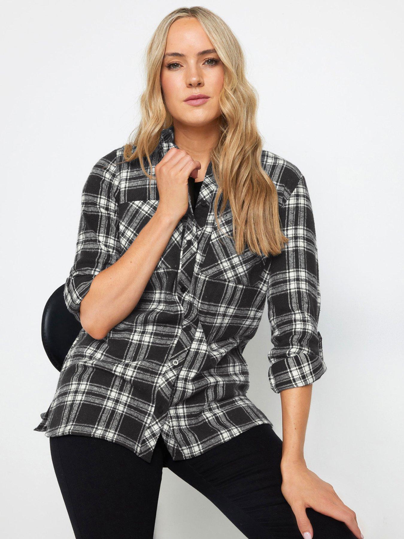 Image 1 of 4 of Long Tall Sally Tall Check Shirt - Black