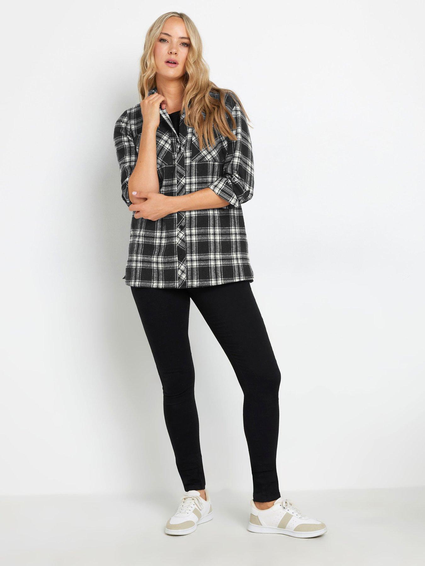 Image 3 of 4 of Long Tall Sally Tall Check Shirt - Black