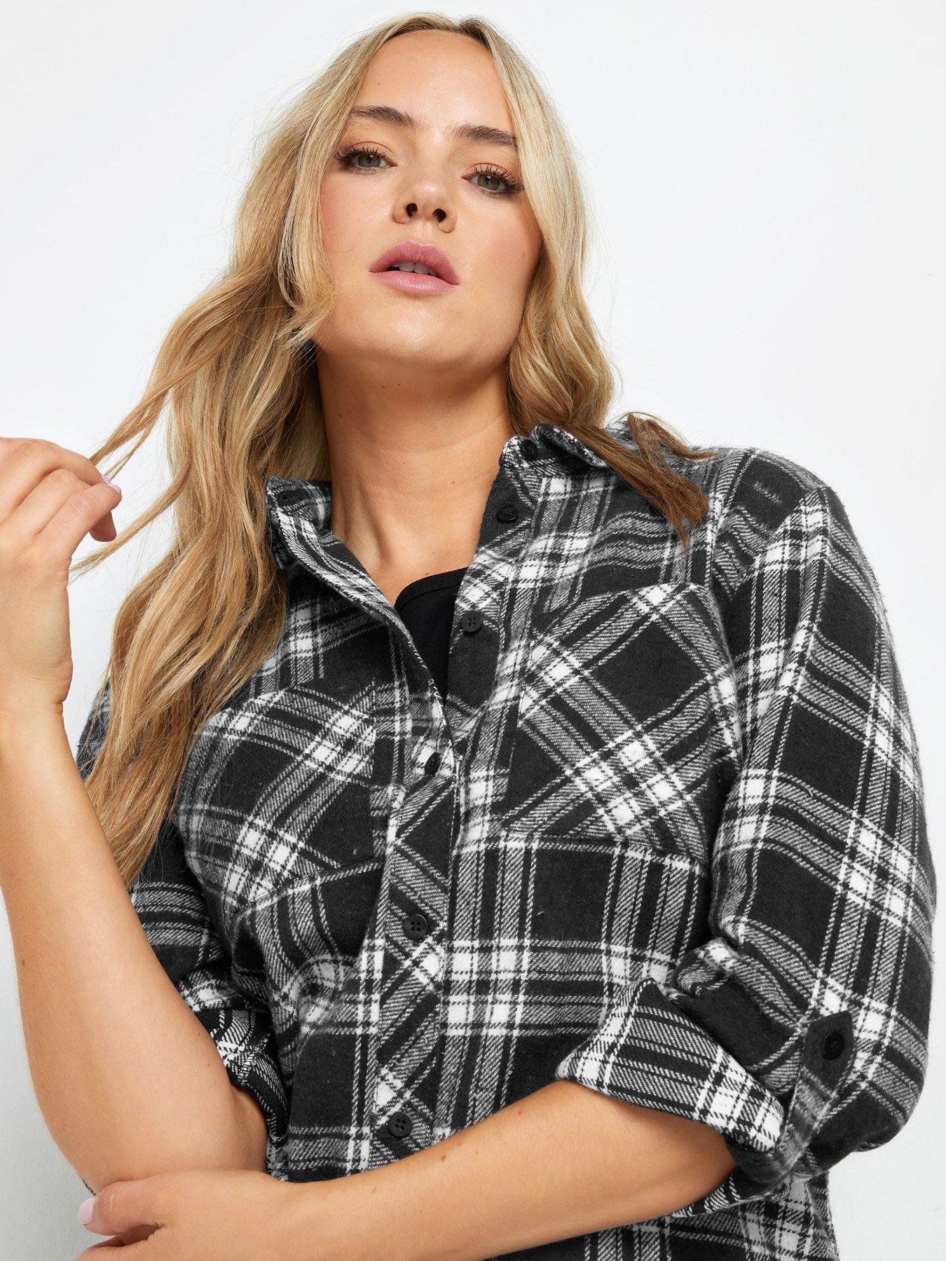 Image 4 of 4 of Long Tall Sally Tall Check Shirt - Black