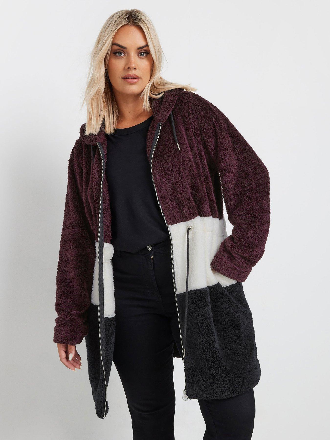 Yours Curve Colour Block Jacket - Black