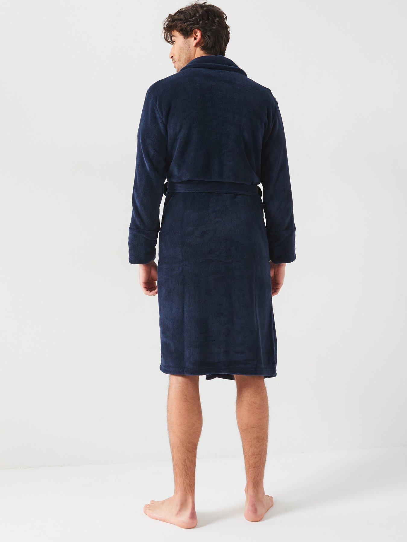 Image 2 of 4 of DKNY Panda Fleece Lined Robe - Navy