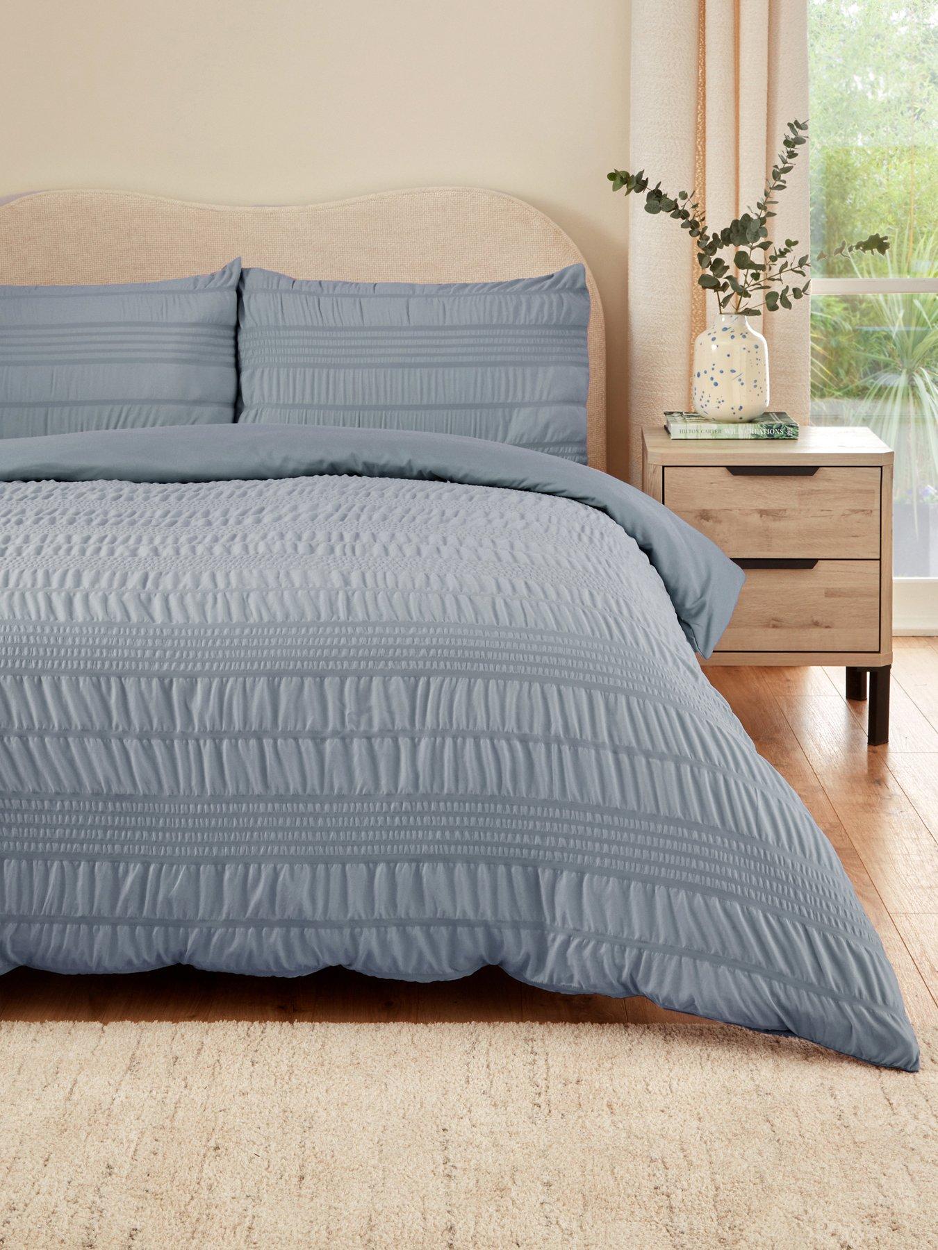 Image 1 of 5 of Very Home Athena Super Soft Seersucker Duvet Cover Set