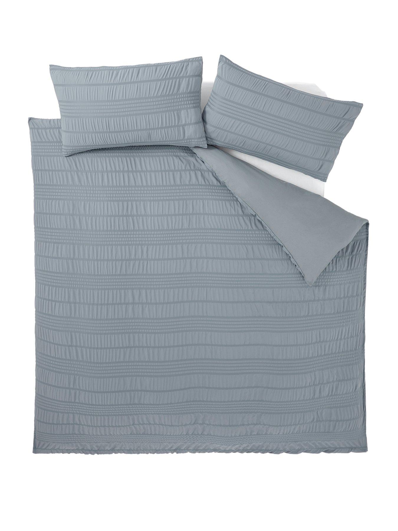 Image 2 of 5 of Very Home Athena Super Soft Seersucker Duvet Cover Set