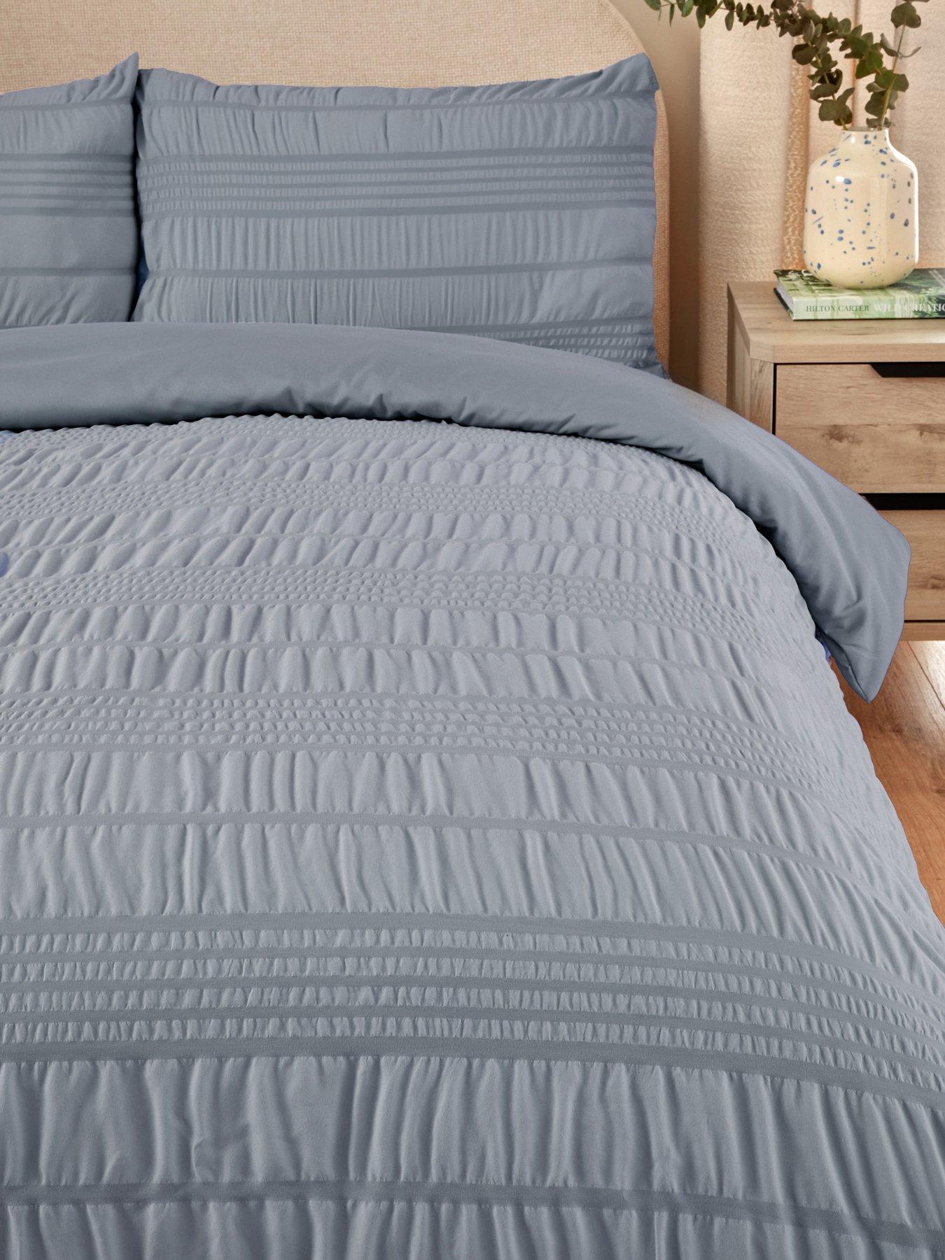 Image 3 of 5 of Very Home Athena Super Soft Seersucker Duvet Cover Set