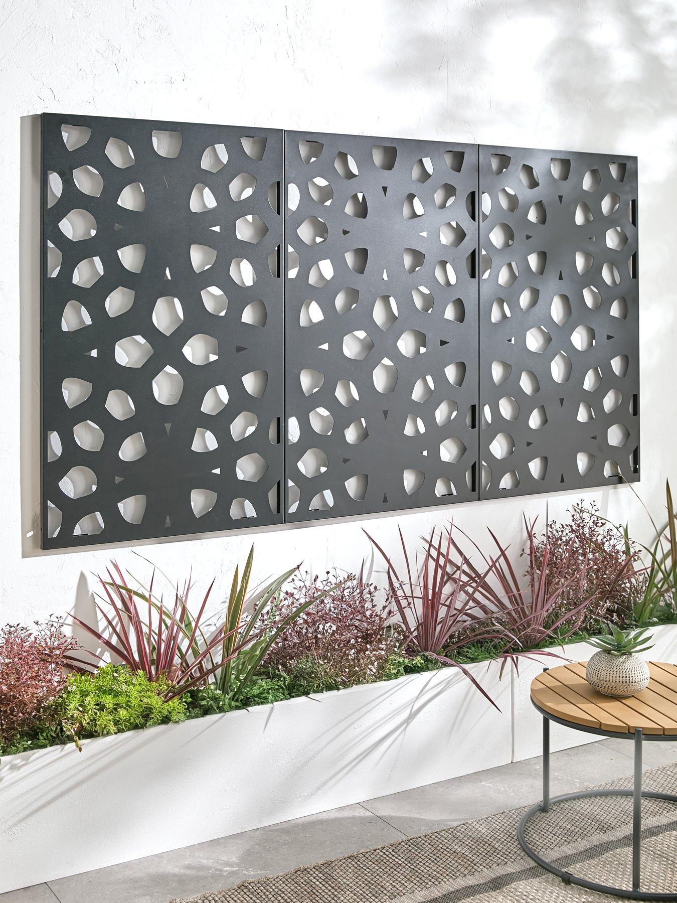undefined Horizontal Metal Garden Screen Dot Wall Mounting (3 Sheets)