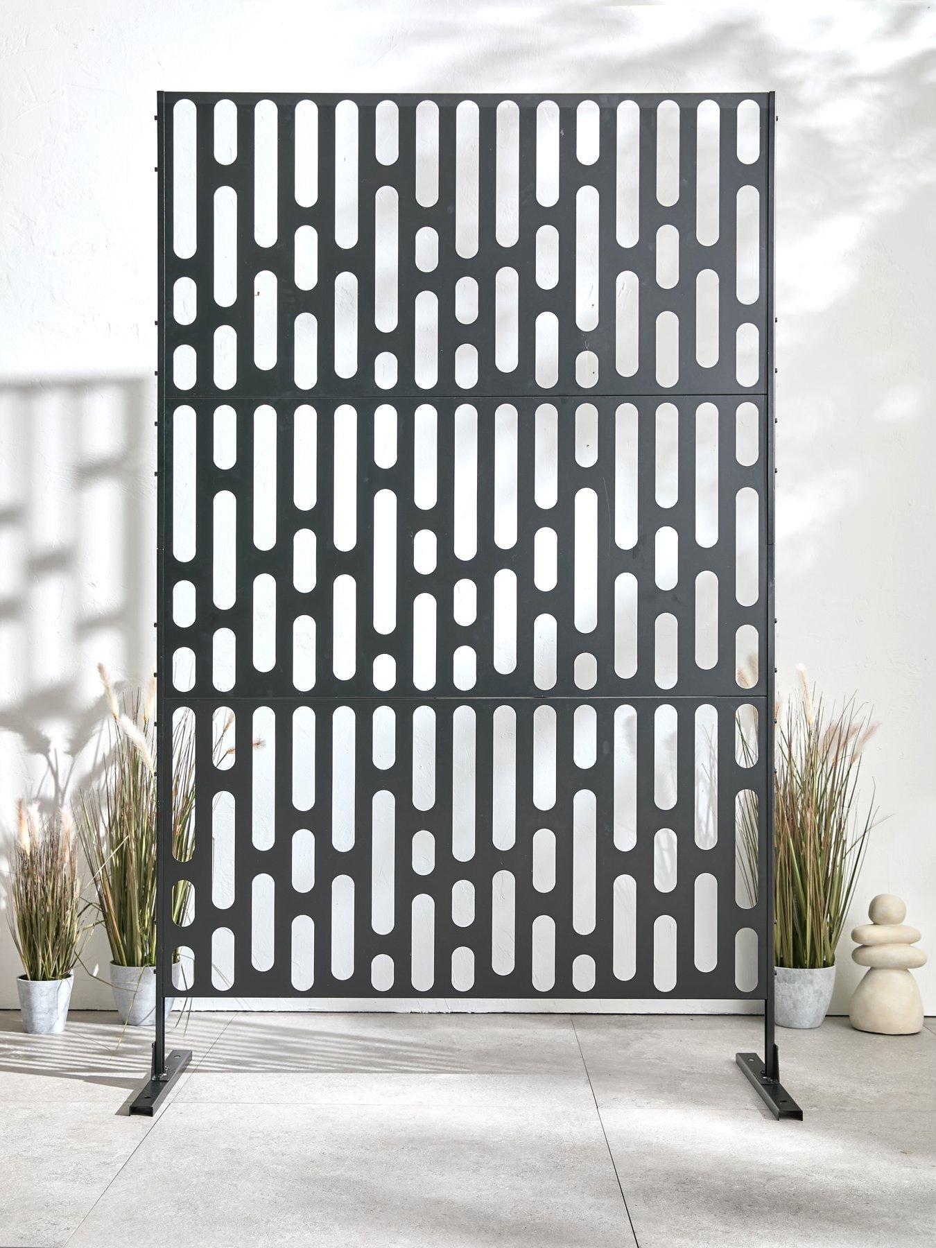Product photograph of Very Home Vertical Metal Garden Screen Linear - Free Standing from very.co.uk