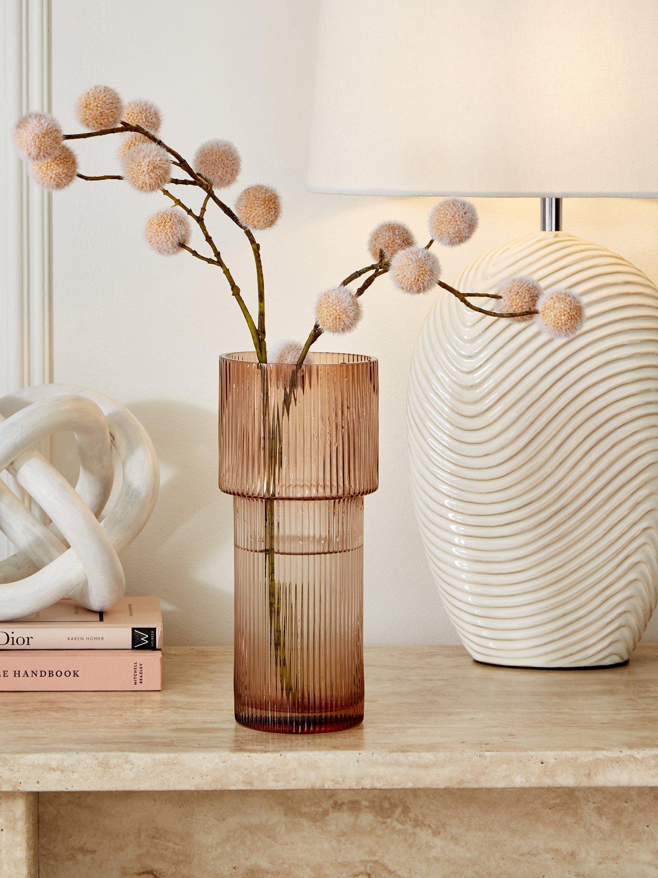 Very Home Light Smoked Ribbed Vase