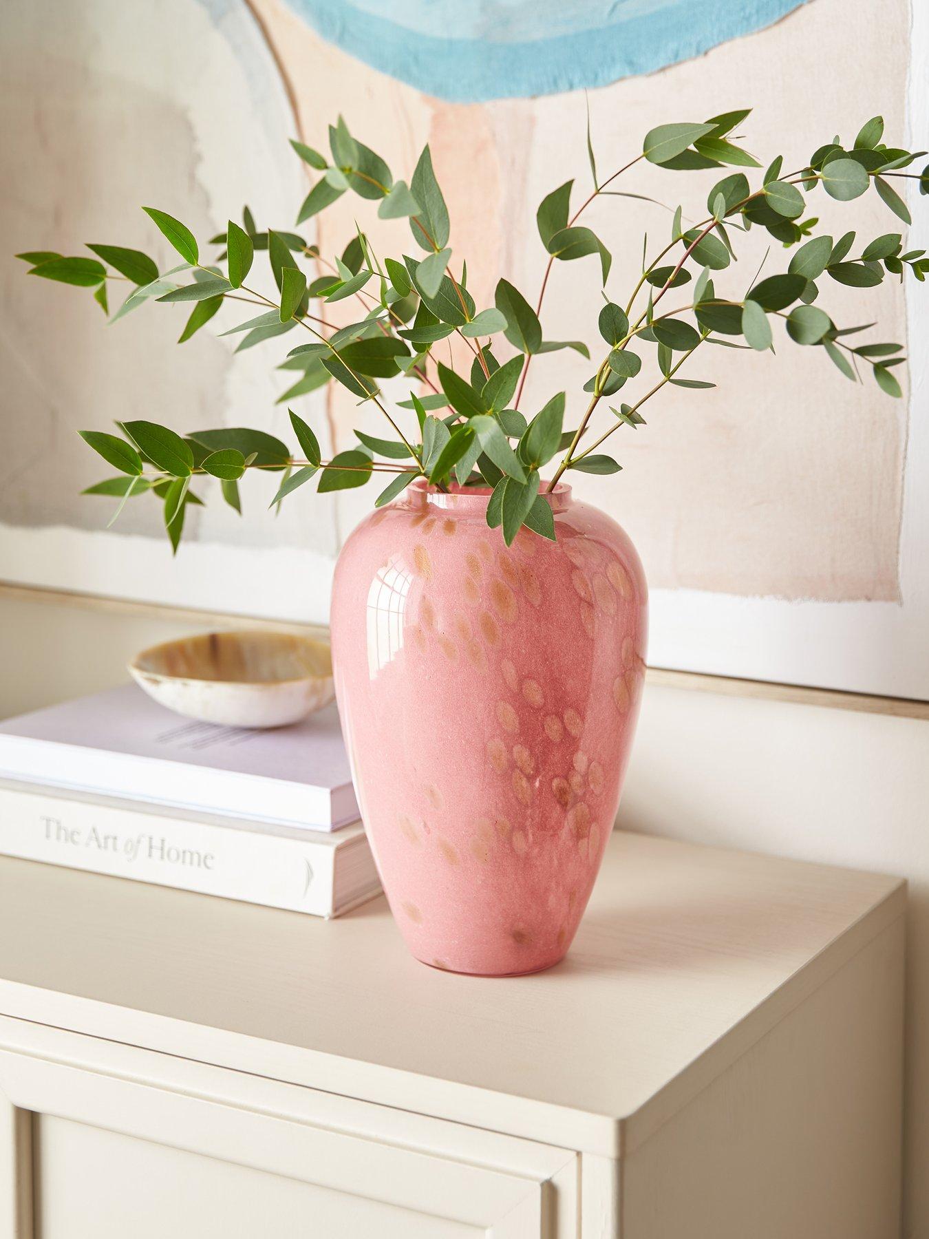 The Very Collection Pink Flake Glass Vase