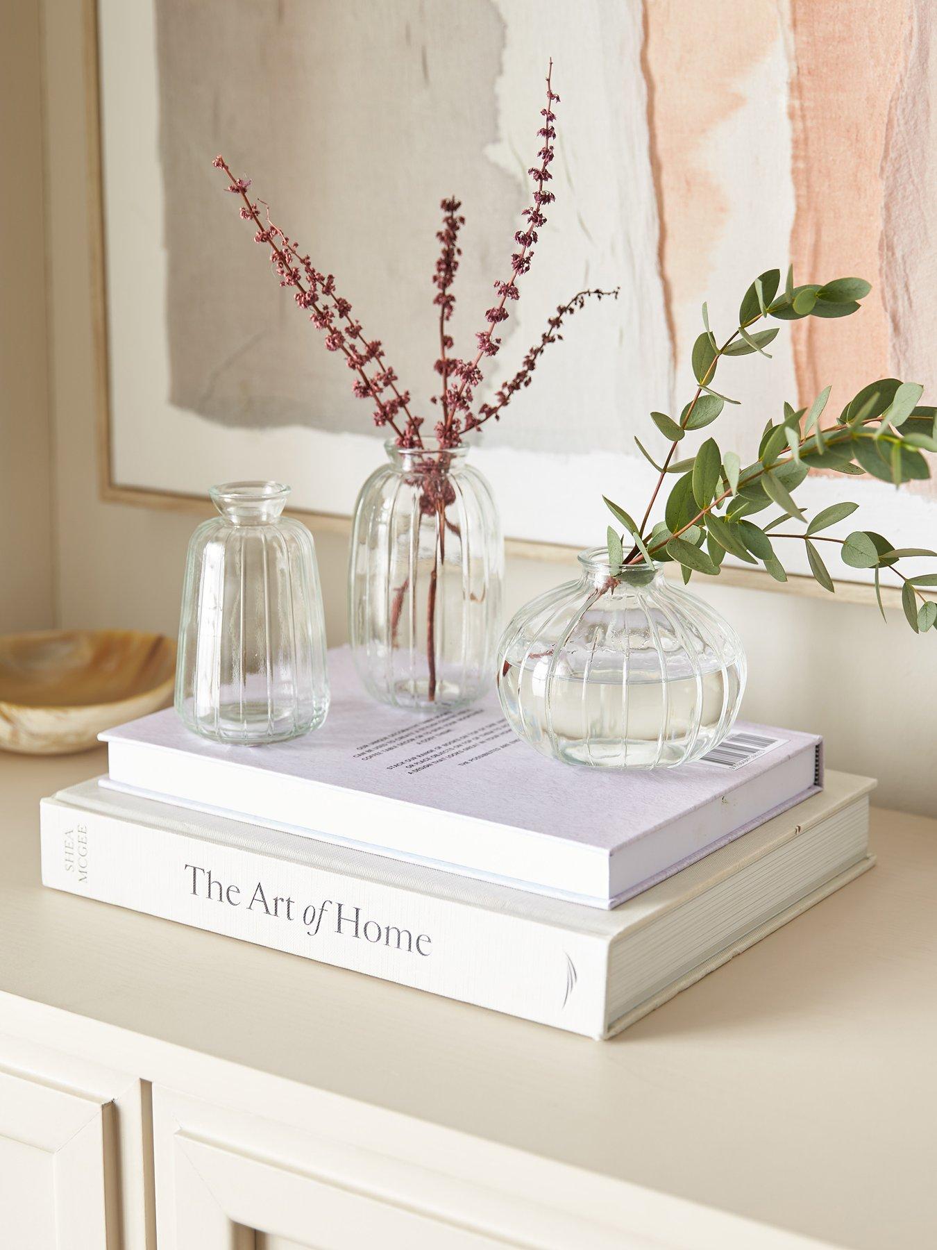 Very Home Set of 3 Mini Glass Bud Vases - Clear