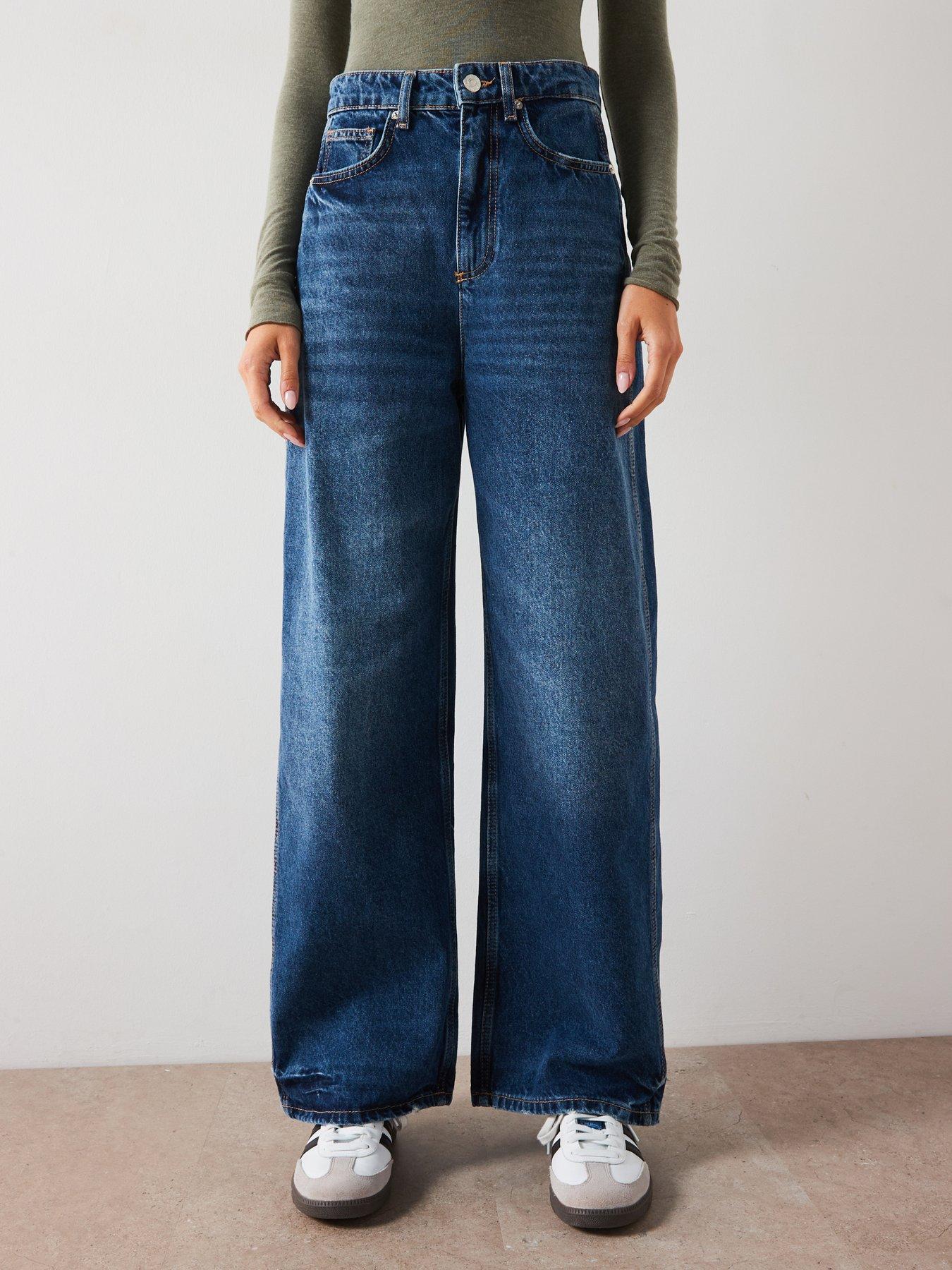 undefined Seam Detail Wide Leg Jeans