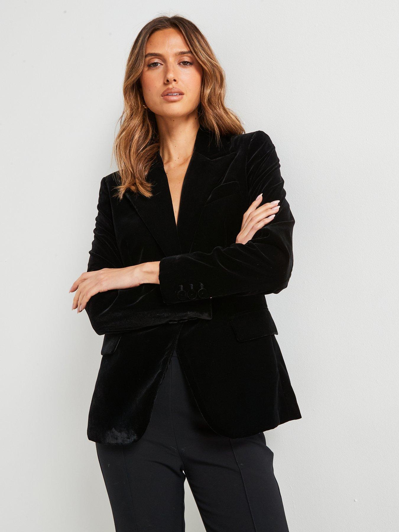 Mango black velvet blazer hotsell