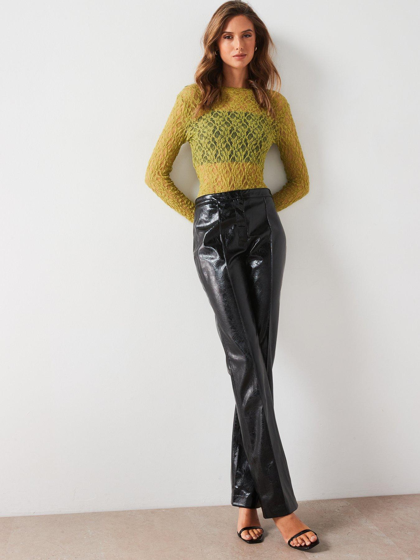 Image 3 of 6 of Mango Long Sleeved Lace Top - Green