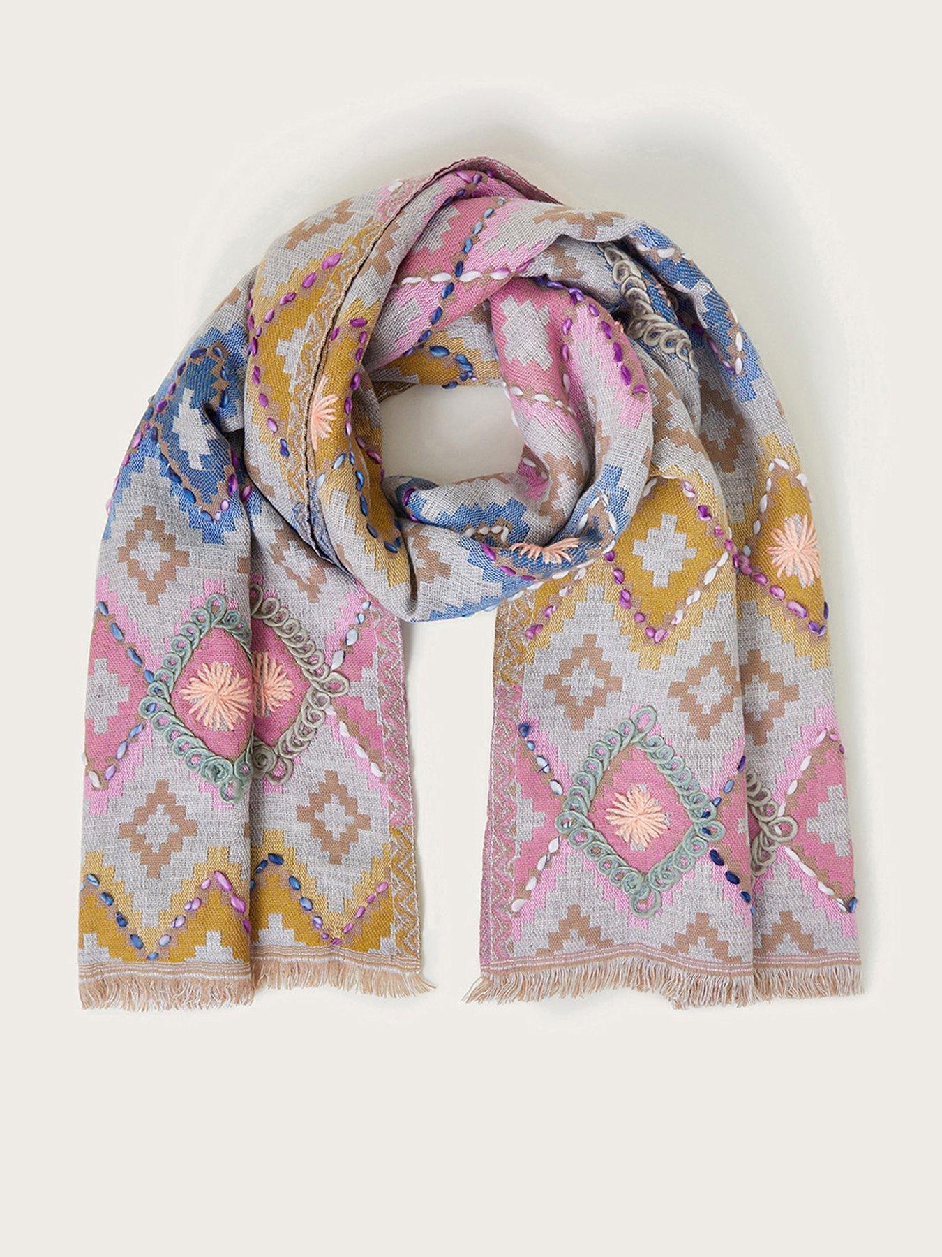Image 1 of 2 of Monsoon Mia Embroidered Patterned Scarf