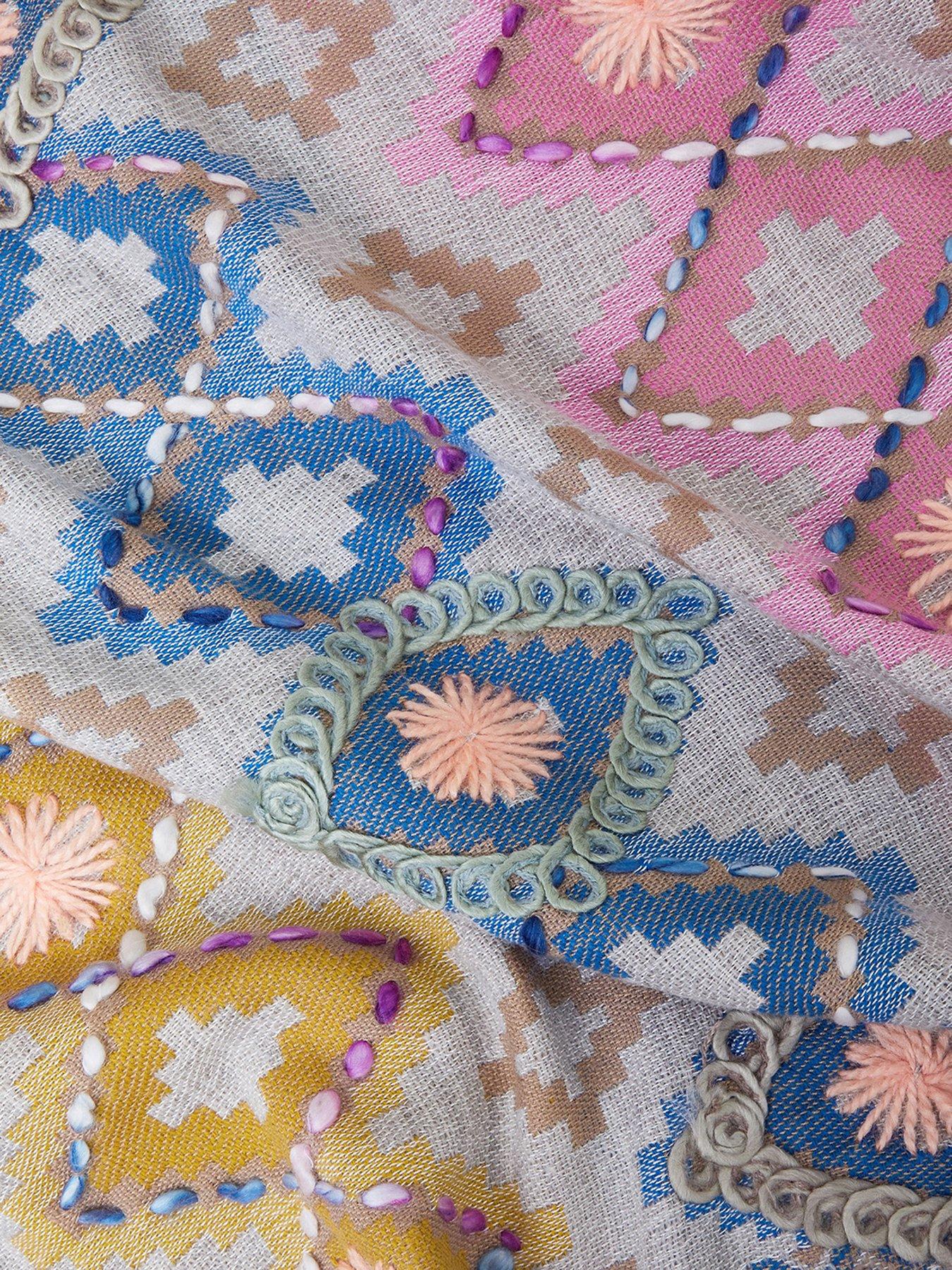 Image 2 of 2 of Monsoon Mia Embroidered Patterned Scarf
