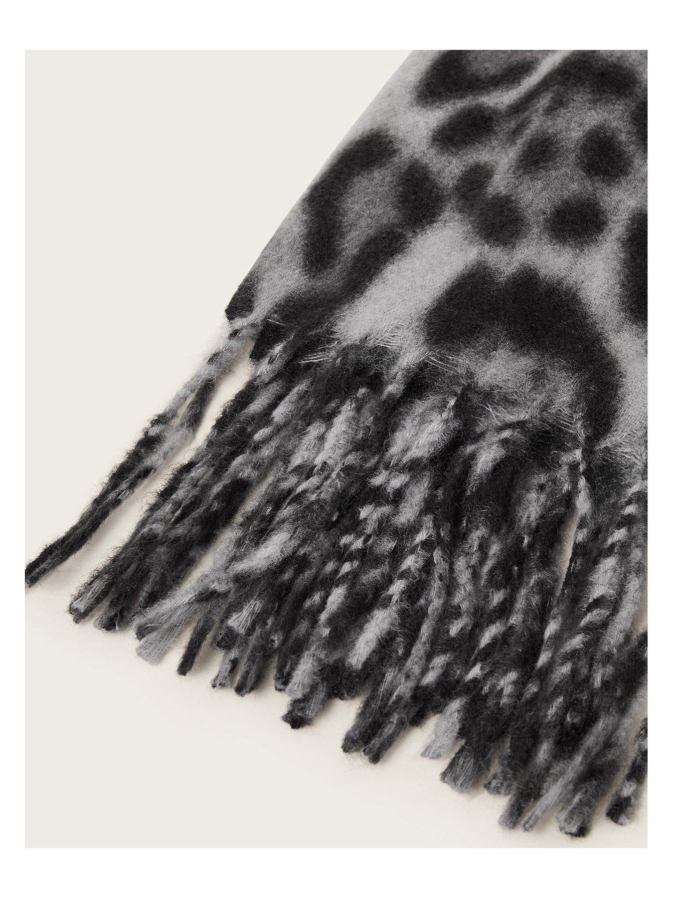 Image 2 of 2 of Monsoon Lottie Leopard Scarf - Grey